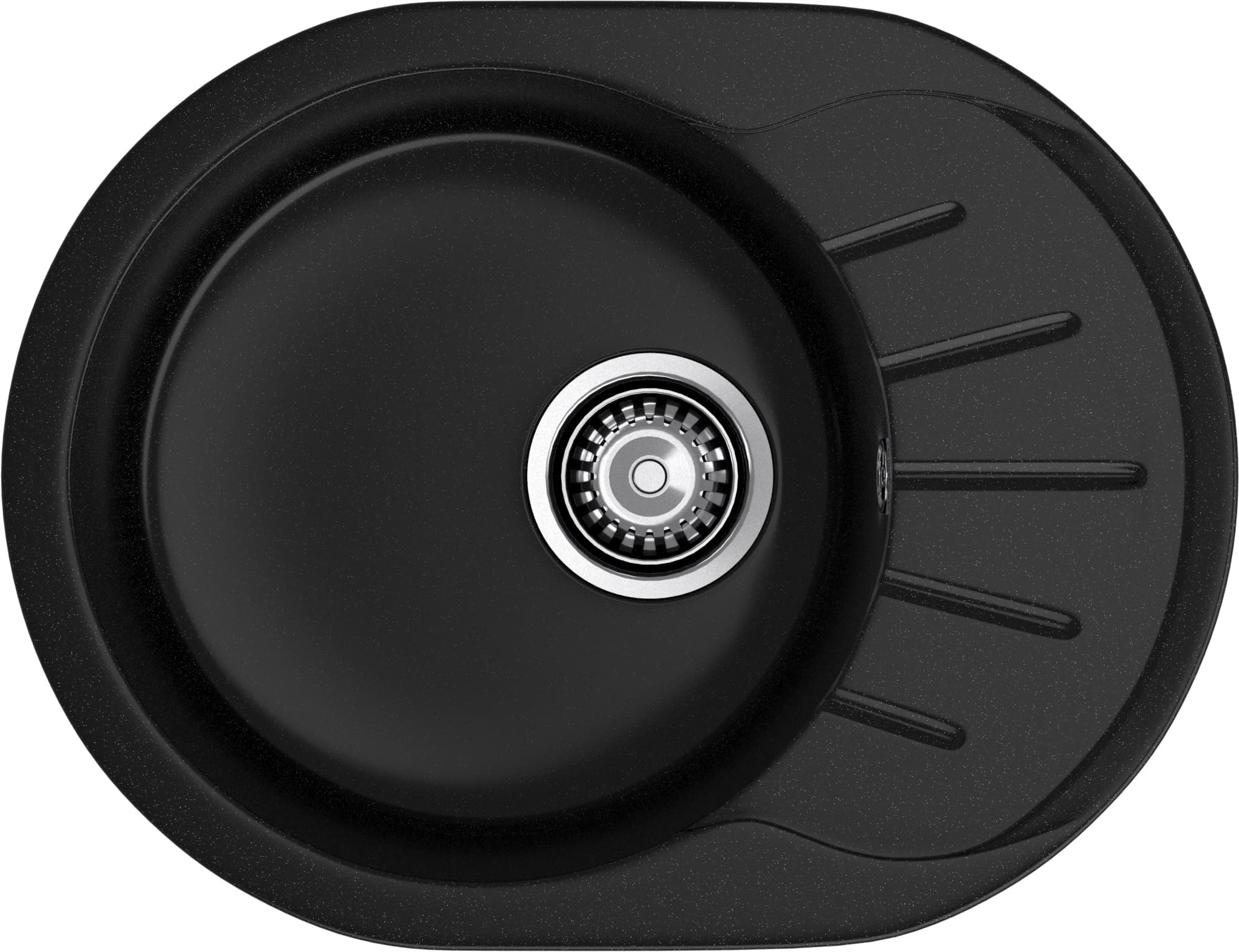 Кухонная мойка GRANFEST RONDO R-580L черный - фото