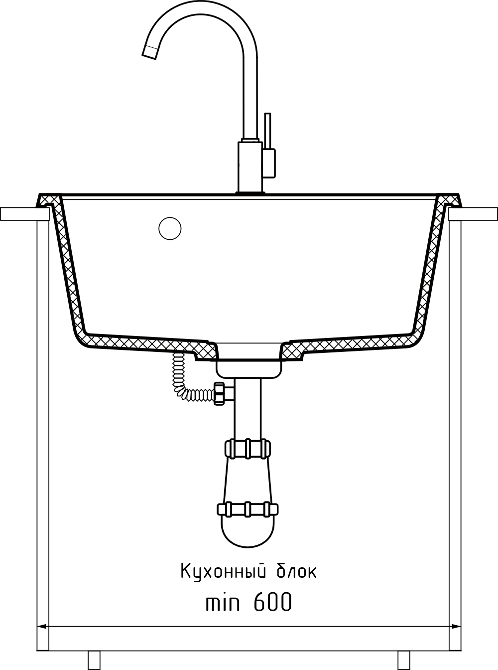 Кухонная мойка GRANFEST QUADRO Q-561 песочный - фото4