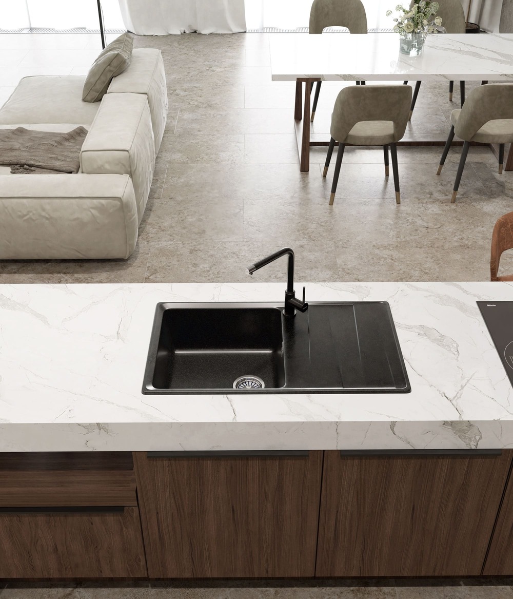 Кухонная мойка GRANFEST LEVEL LV-860L черный - фото3