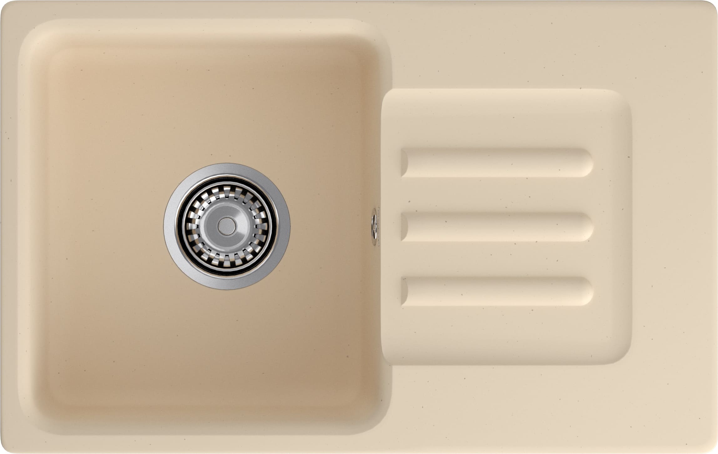 Кухонная мойка GRANFEST SMART SM-680L бежевый + сифон - фото