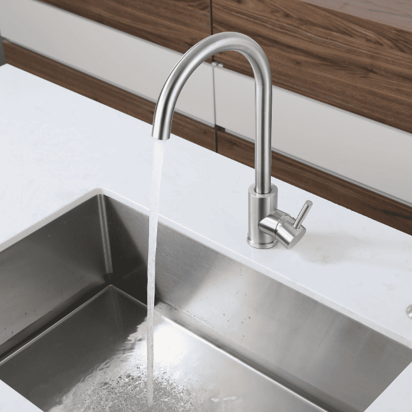 Смеситель для кухни GRANFEST QUARZ Z-5410 нержавейка - фото3