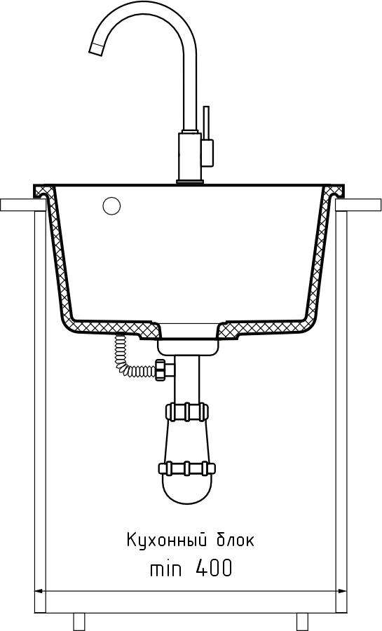 Кухонная мойка GRANFEST URBAN UR-4540 темно-серый - фото4