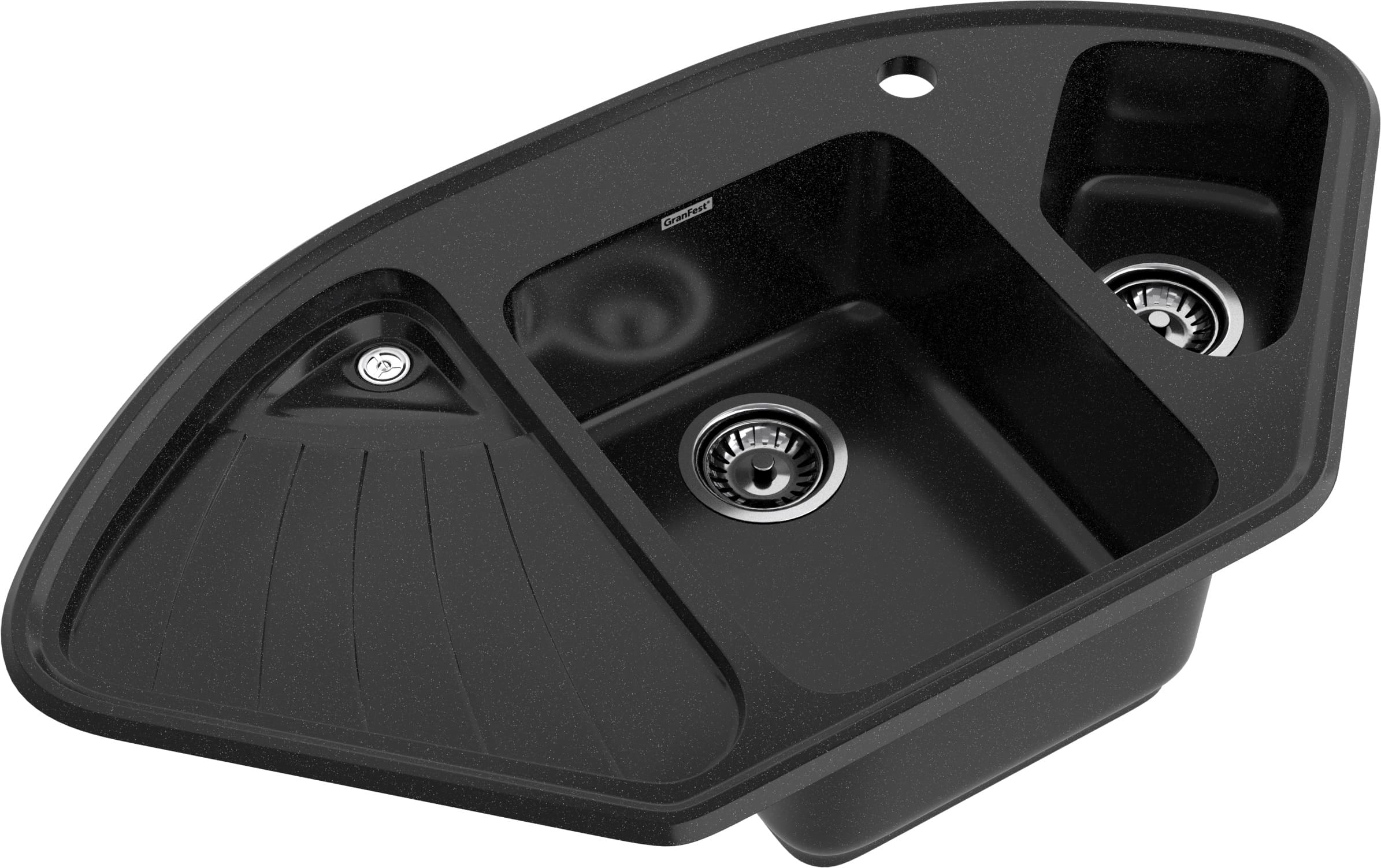 Кухонная мойка GRANFEST CORNER C-1040E черный - фото2