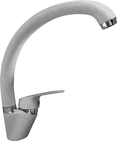 Смеситель для кухни GRANFEST 3323 серый - фото