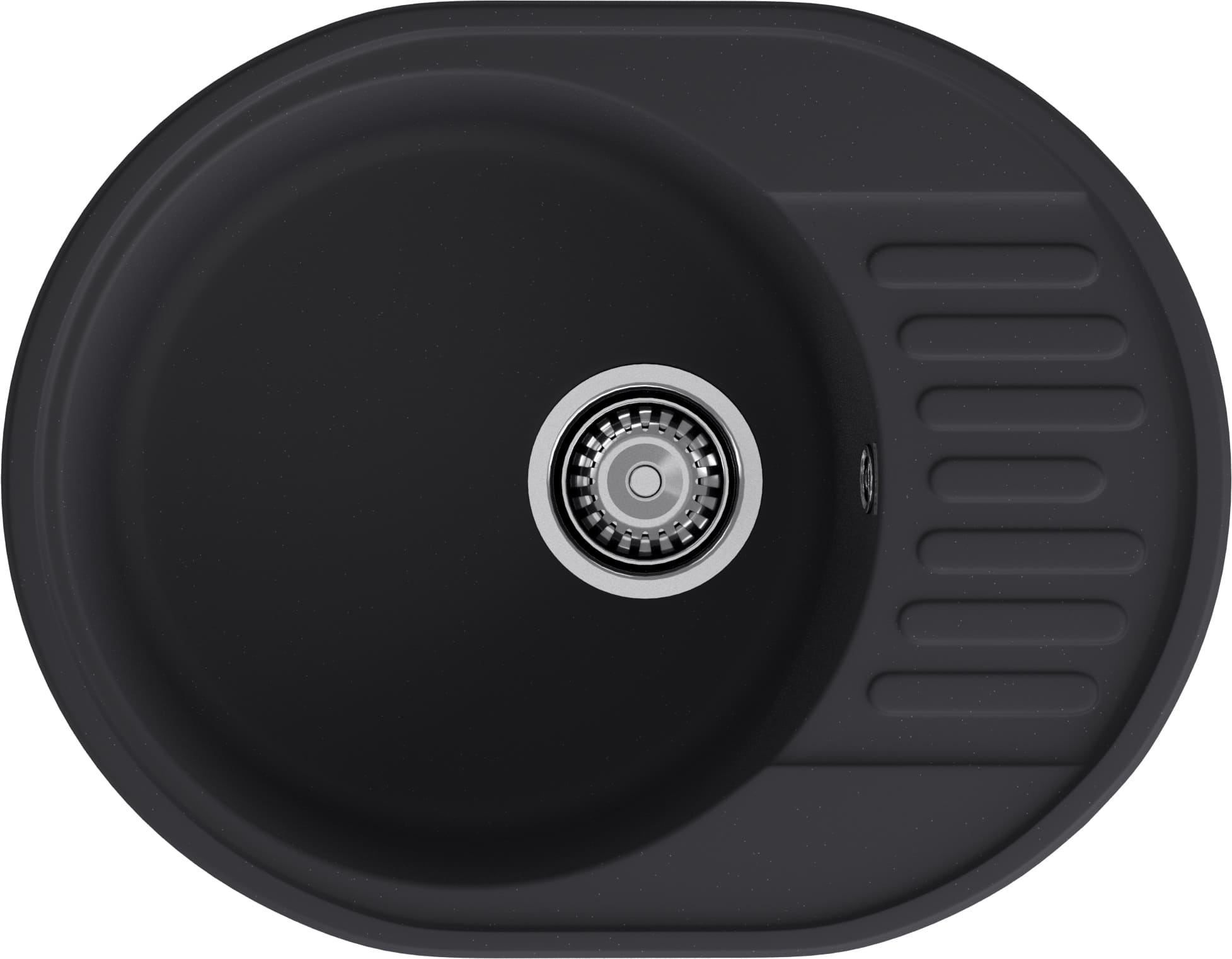 Кухонная мойка GRANFEST QUARZ Z-58 черный + сифон - фото