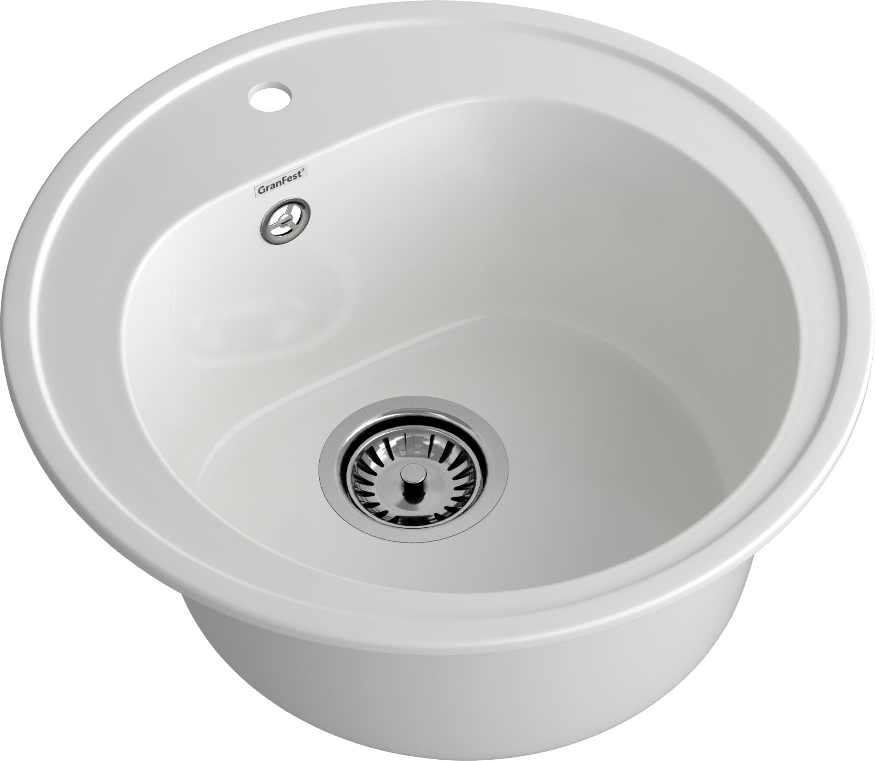 Кухонная мойка GRANFEST RONDO R-510 иней - фото2