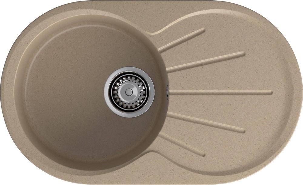 Кухонная мойка GRANFEST RONDO R-750L песочный - фото