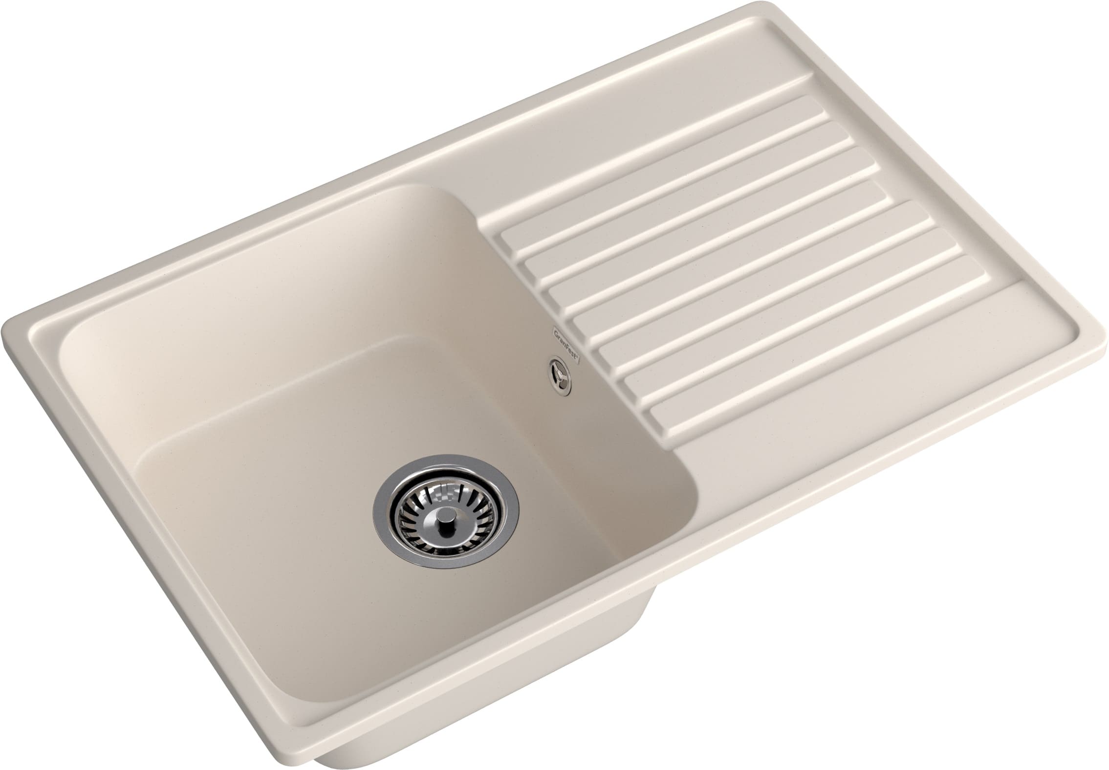 Кухонная мойка GRANFEST QUARZ Z-78 белый + сифон - фото2