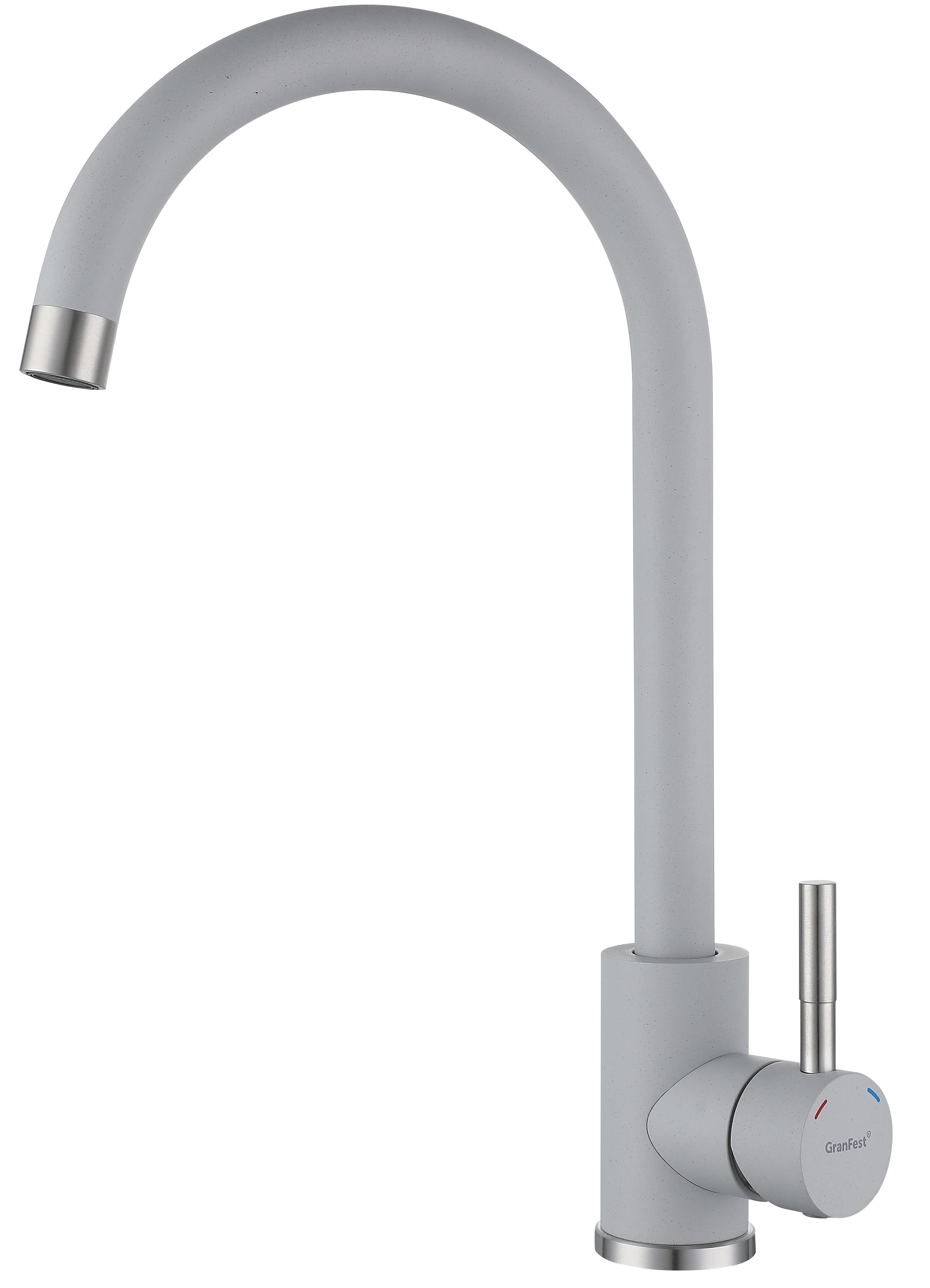 Смеситель для кухни GRANFEST QUARZ Z-5410 серый - фото
