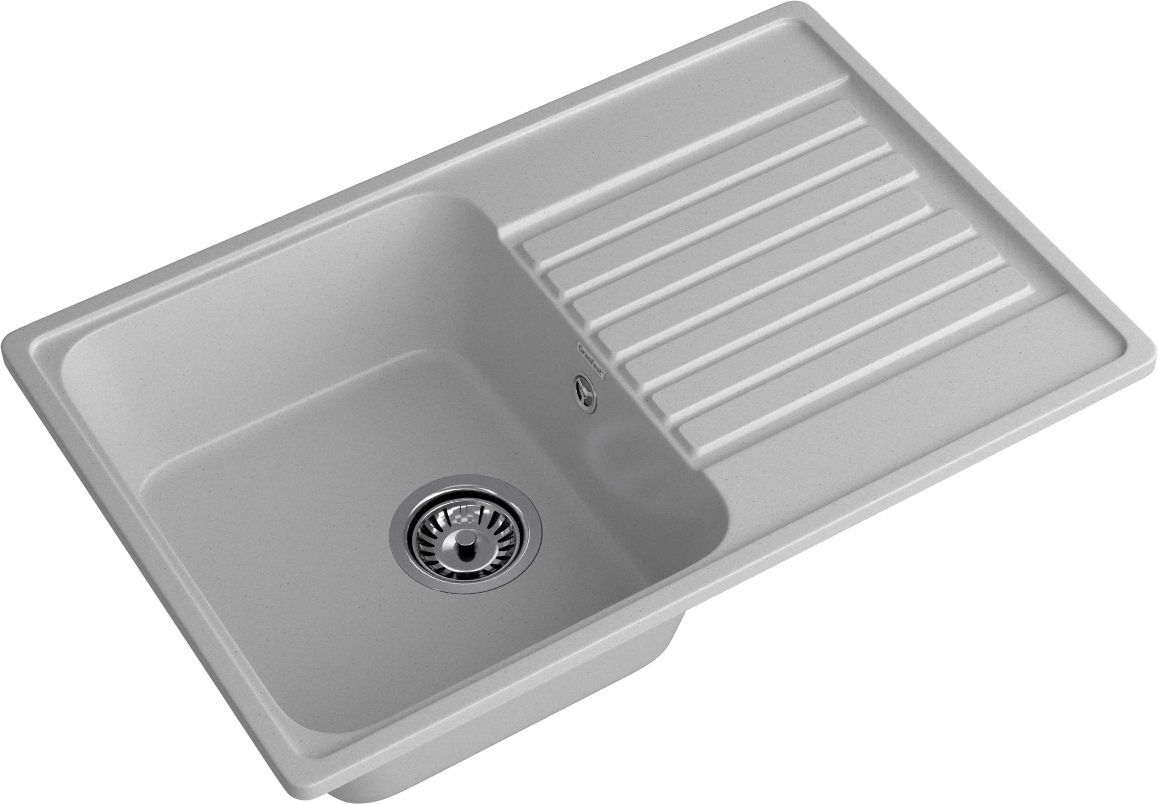 Кухонная мойка GRANFEST QUARZ Z-78 серый + сифон - фото2
