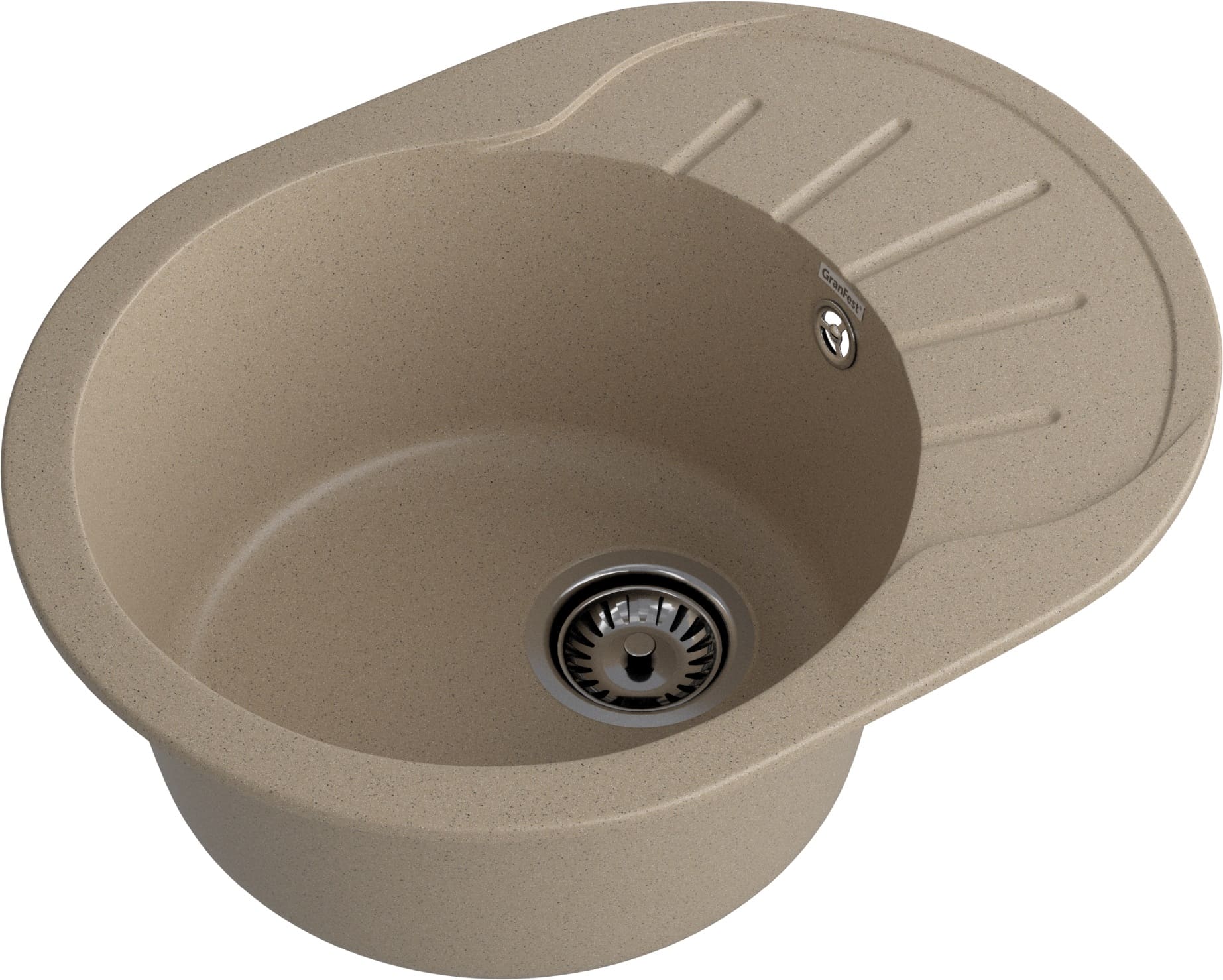 Кухонная мойка GRANFEST RONDO R-580L песочный - фото2