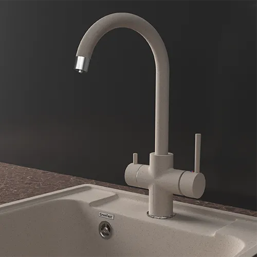 Смеситель для кухни GRANFEST QUARZ Z-5422 песочный - фото2