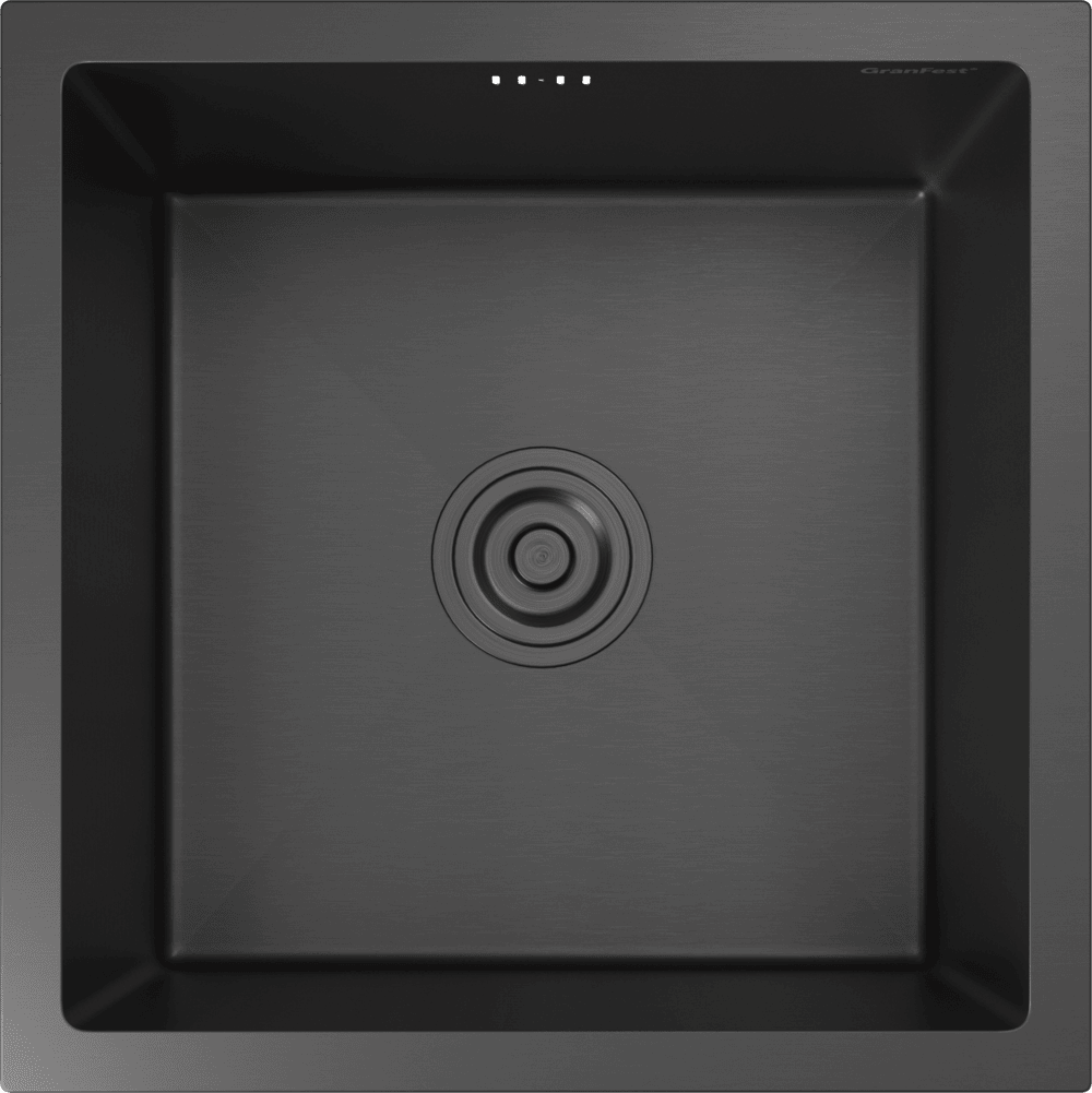 Кухонная мойка из нержавеющей стали GRANFEST METAL 4444 PVD графит - фото