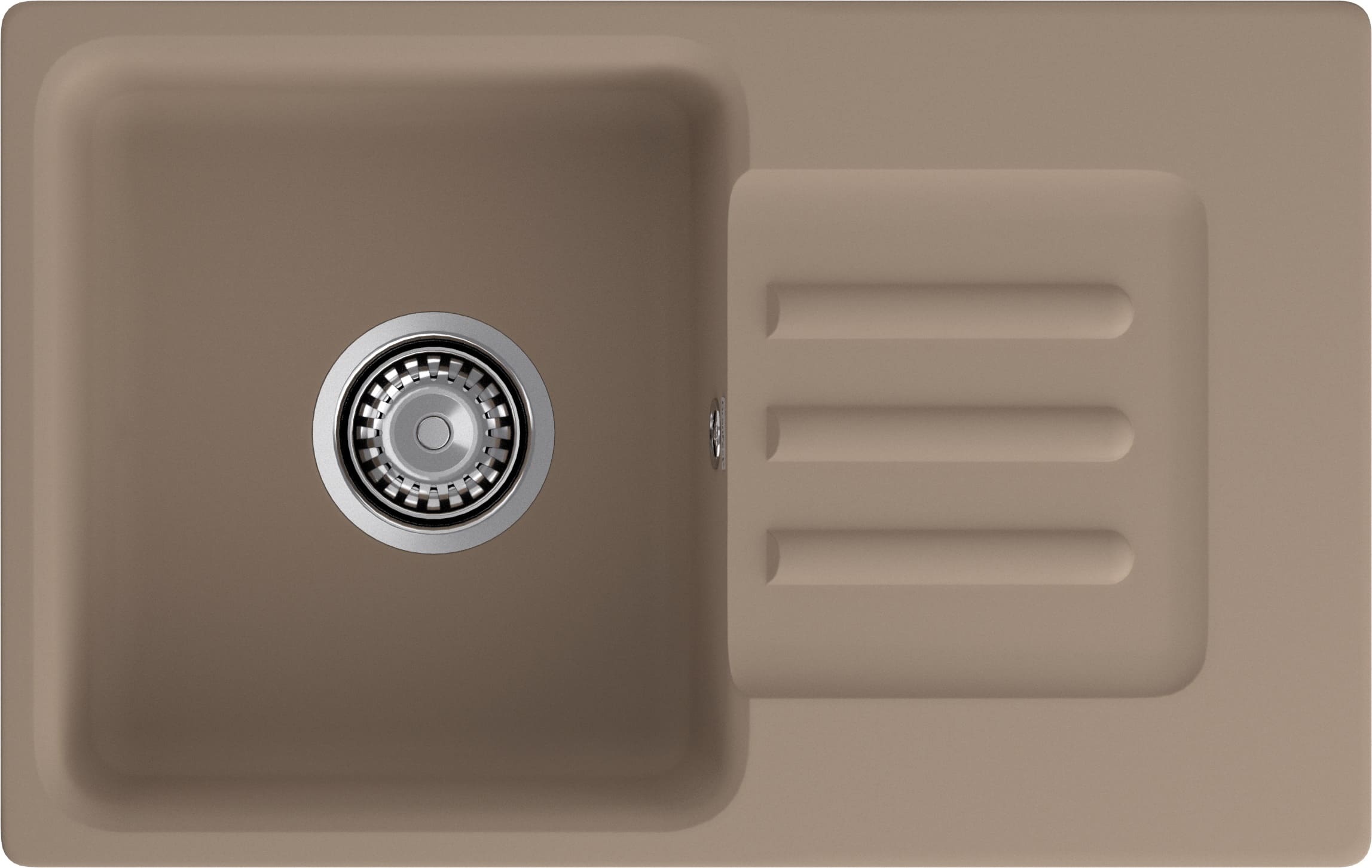 Кухонная мойка GRANFEST SMART SM-680L песочный + сифон - фото