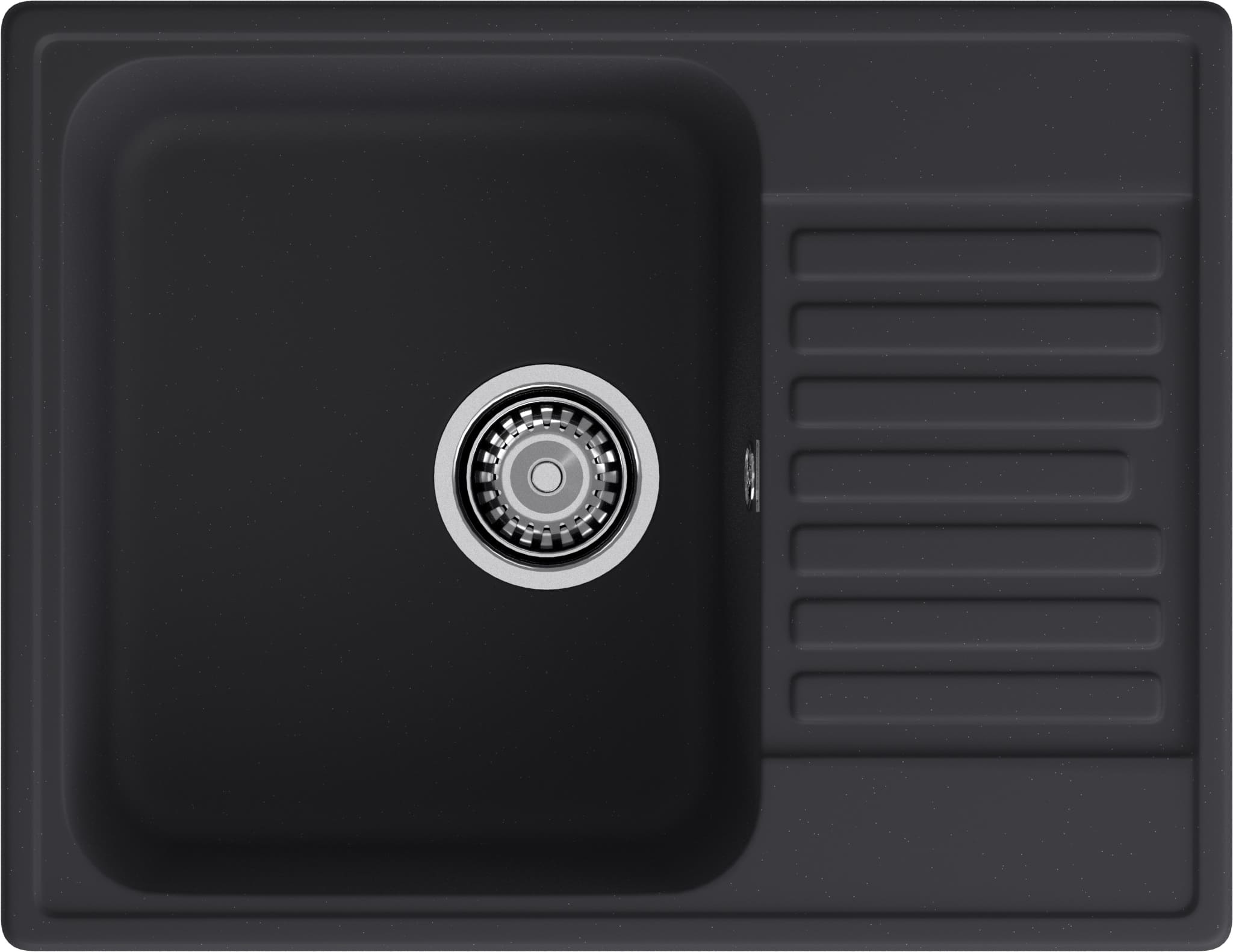 Кухонная мойка GRANFEST QUARZ Z-13 черный + сифон - фото
