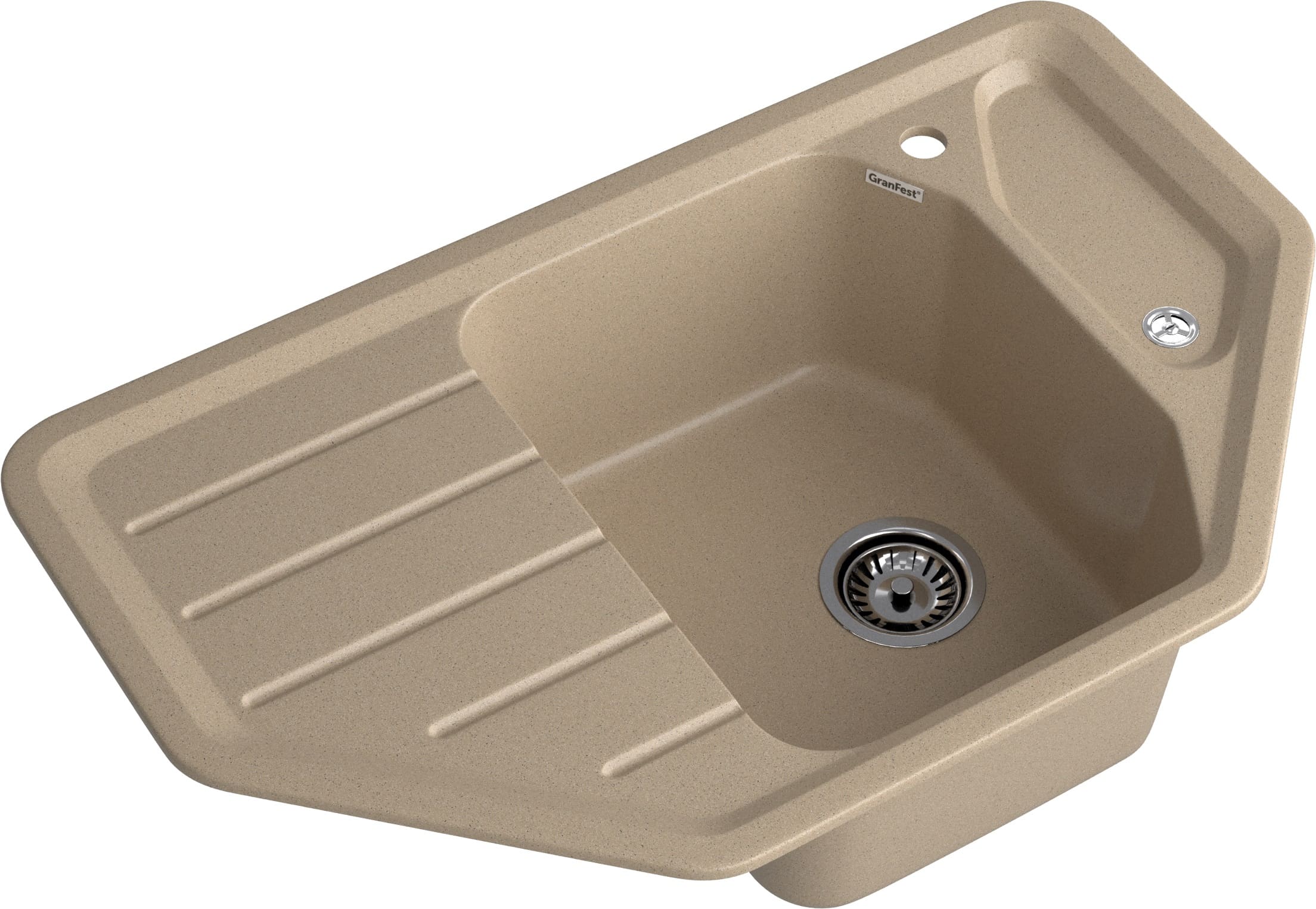 Кухонная мойка GRANFEST CORNER C-800E песочный - фото2