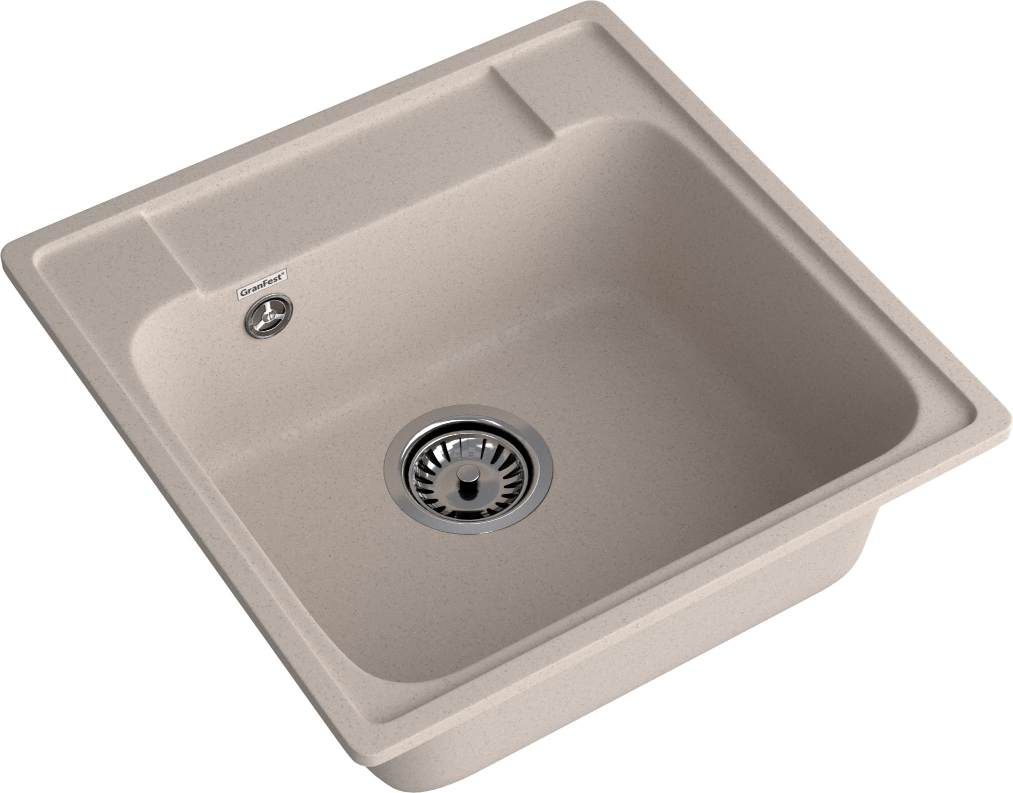 Кухонная мойка GRANFEST QUARZ Z-48 песочный + сифон - фото2