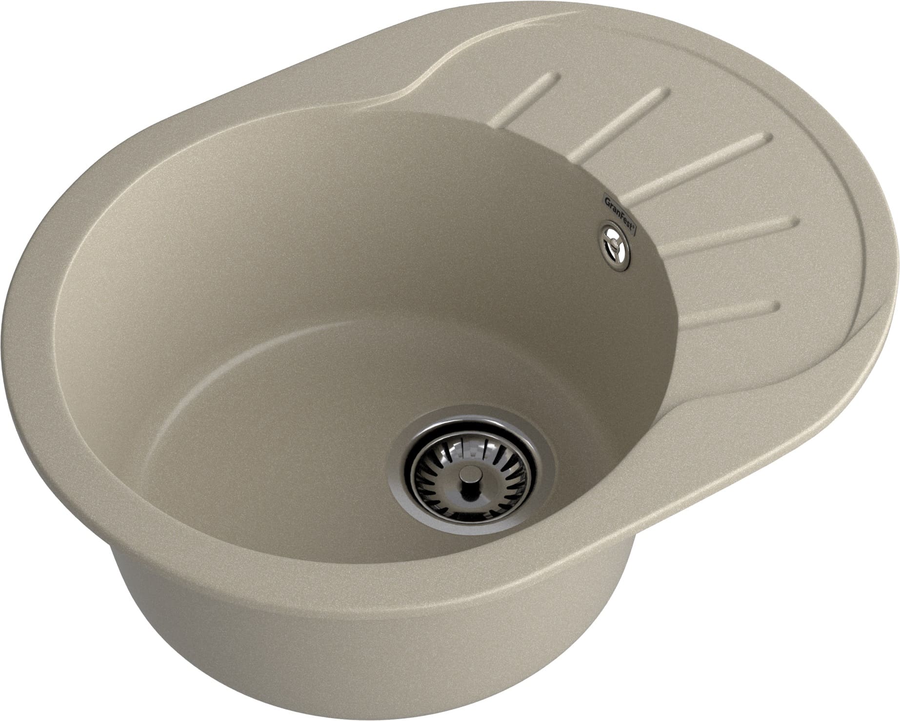Кухонная мойка GRANFEST RONDO R-580L топаз - фото2