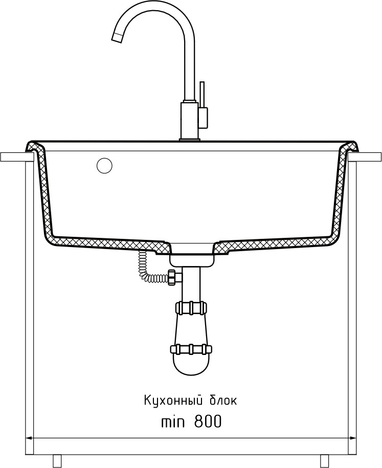 Кухонная мойка GRANFEST LEVEL LV-660 кашемир - фото4