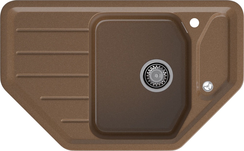 Кухонная мойка GRANFEST CORNER C-800E терракот - фото