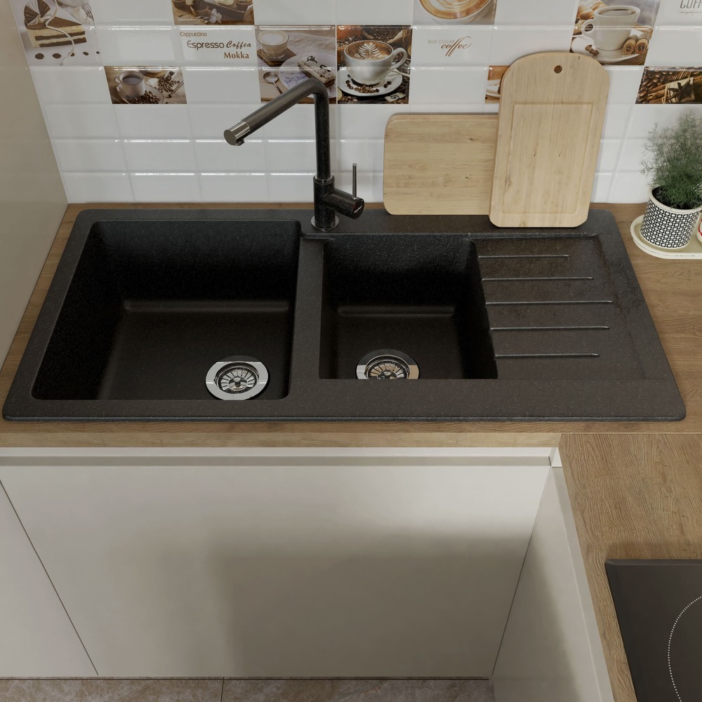 Кухонная мойка GRANFEST PRACTIK P-980KL черный - фото3