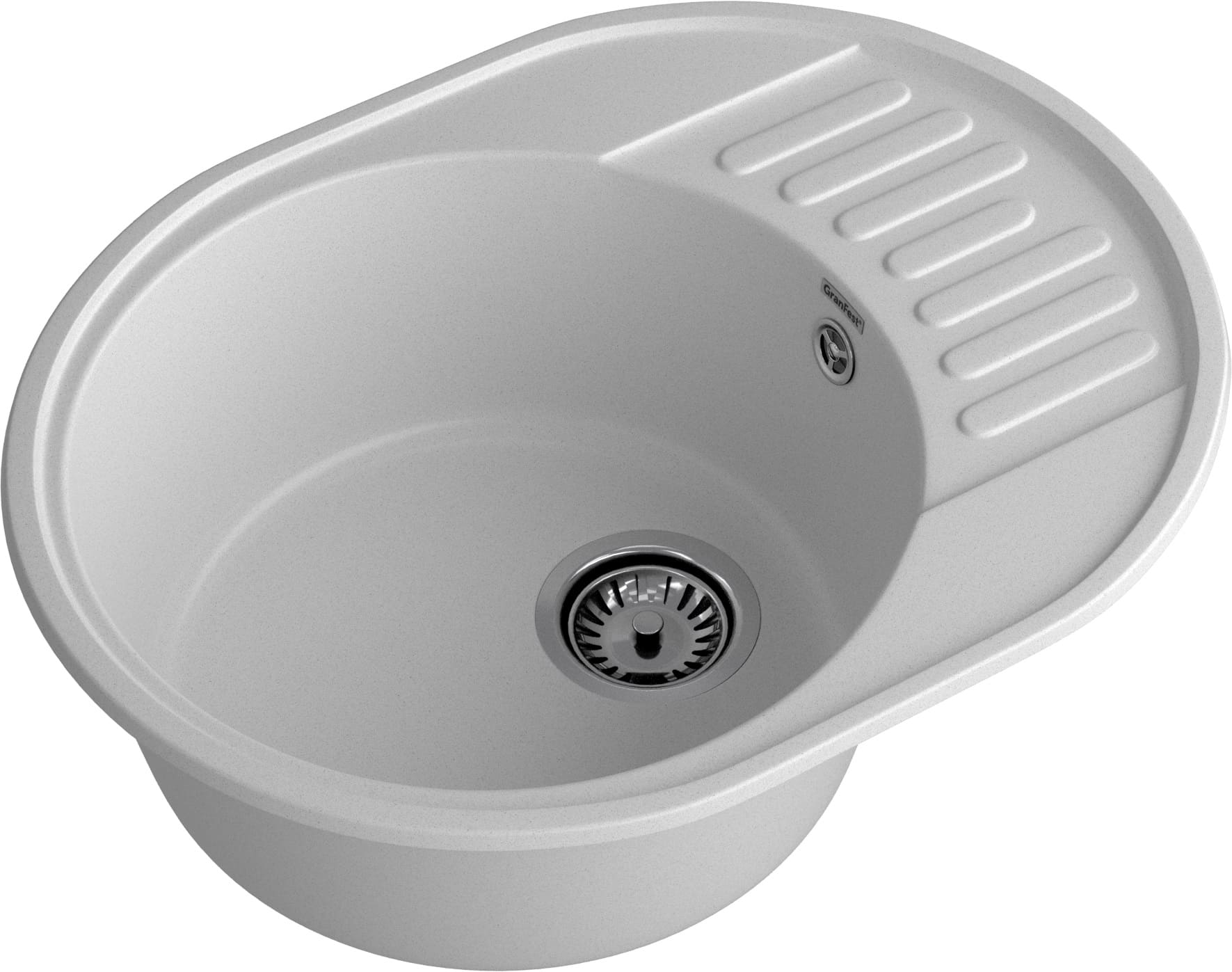Кухонная мойка GRANFEST QUARZ Z-58 серый + сифон - фото2