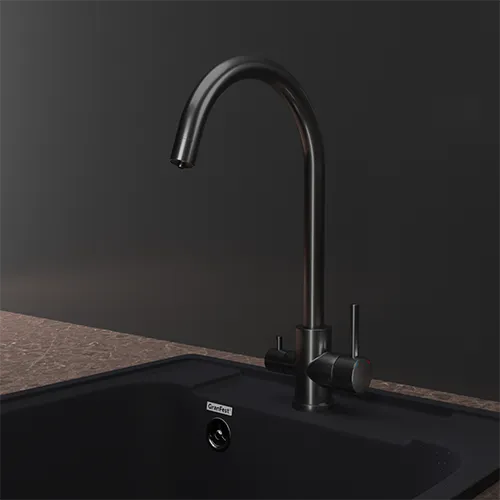 Смеситель для кухни GRANFEST QUARZ Z-5420  PVD графит - фото2