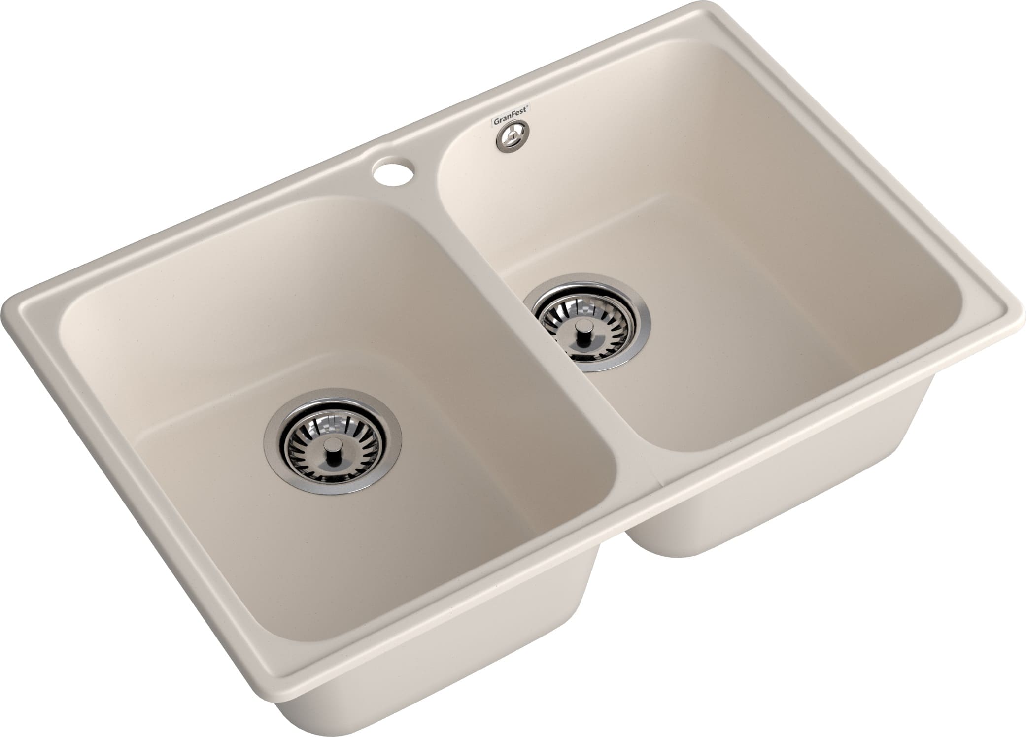 Кухонная мойка GRANFEST QUARZ Z-15 белый + сифон - фото2