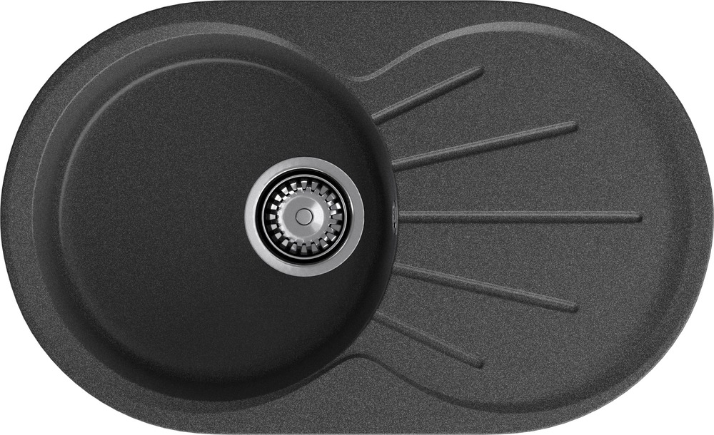 Кухонная мойка GRANFEST RONDO R-750L графит - фото