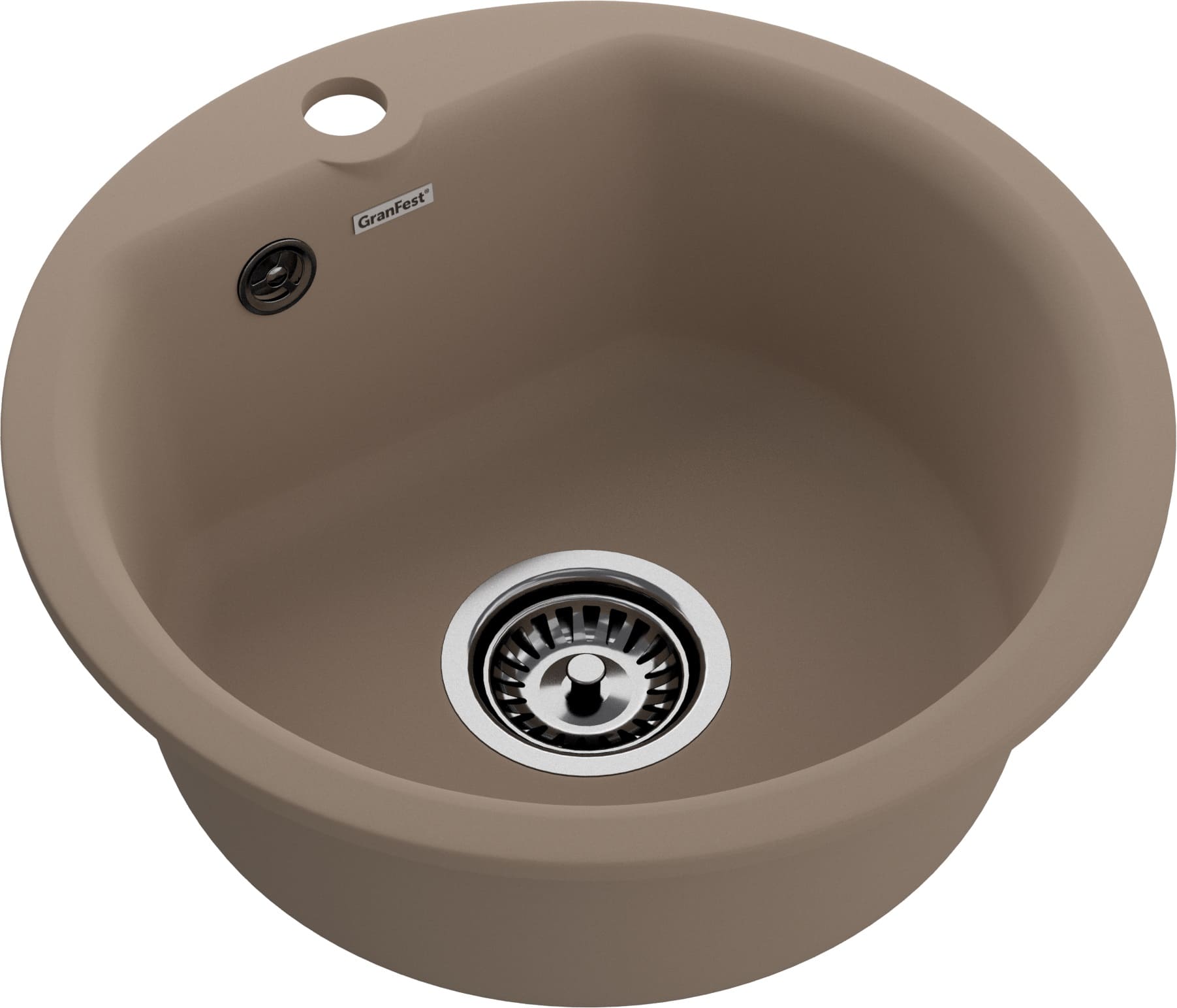 Кухонная мойка GRANFEST SMART SM-435 песочный + сифон - фото2