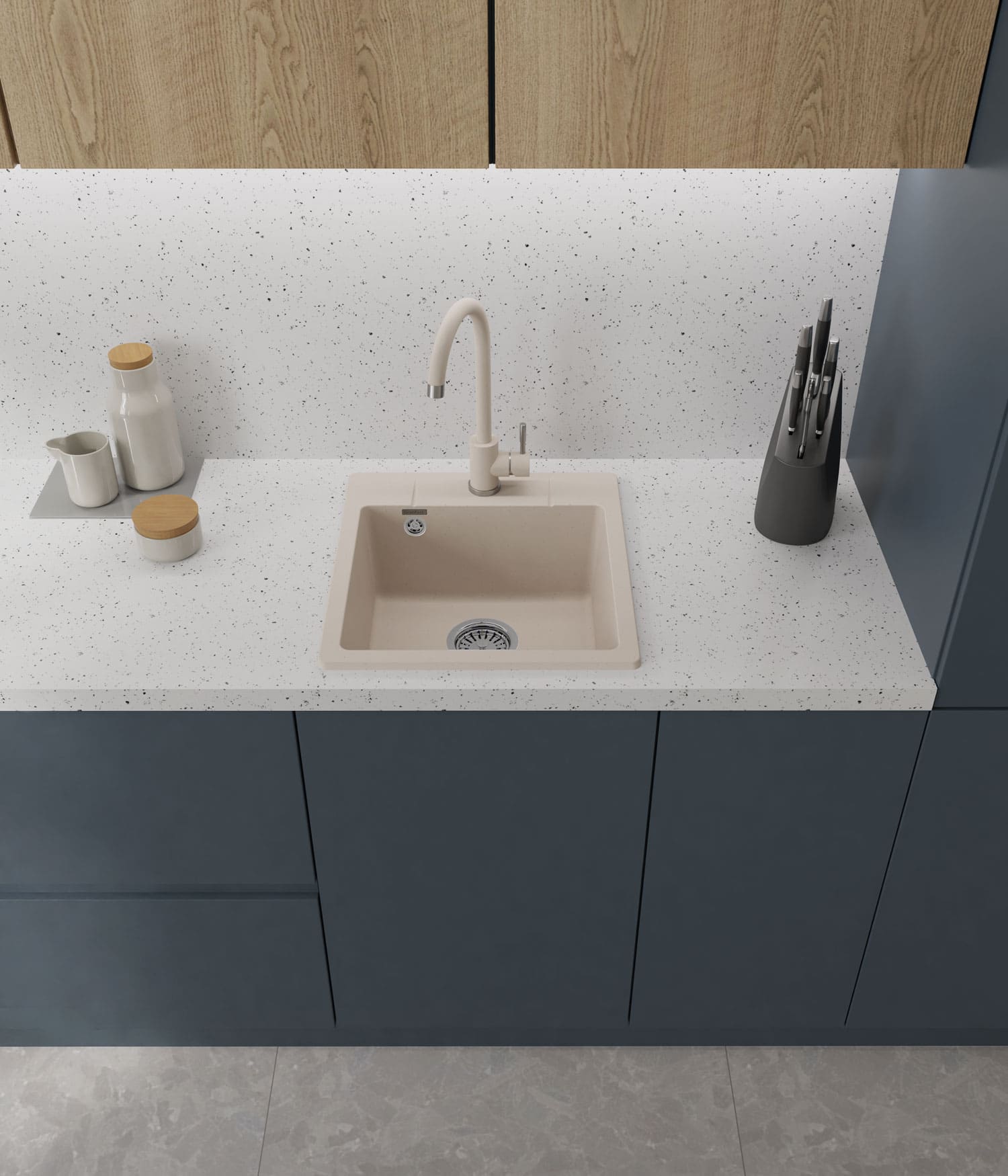 Кухонная мойка GRANFEST URBAN UR-245 белый - фото3