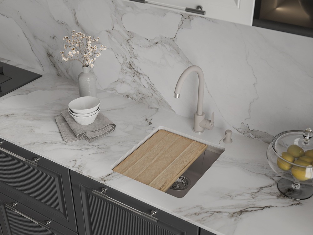 Кухонная мойка GRANFEST URBAN UR-4540 песочный - фото3