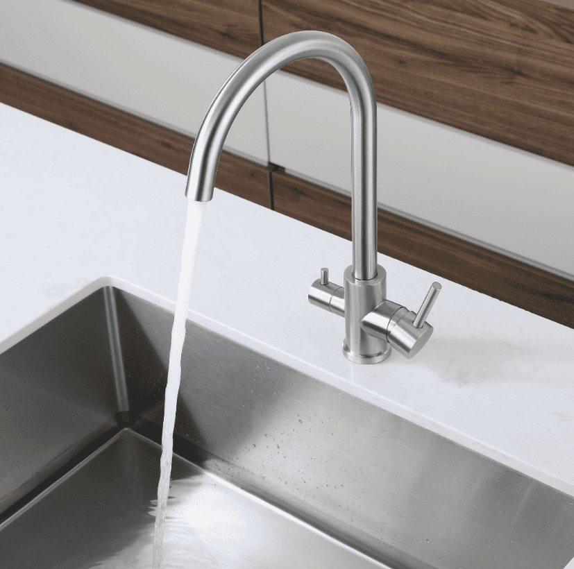 Смеситель для кухни GRANFEST QUARZ Z-5420 нержавейка - фото3