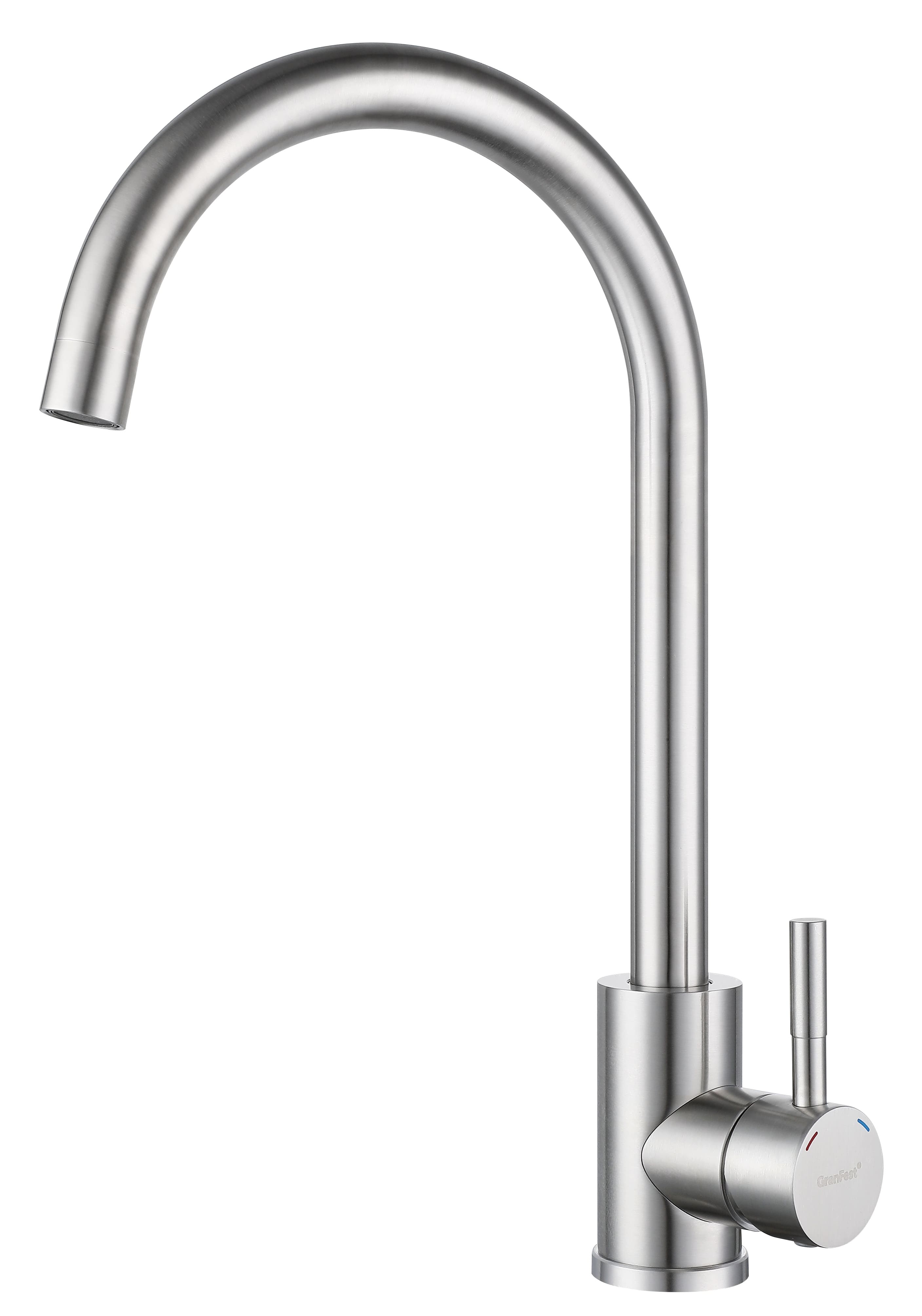 Смеситель для кухни GRANFEST QUARZ Z-5410 нержавейка - фото