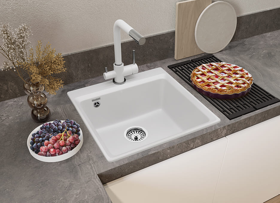 Кухонная мойка GRANFEST LEVEL LV-510 иней - фото4