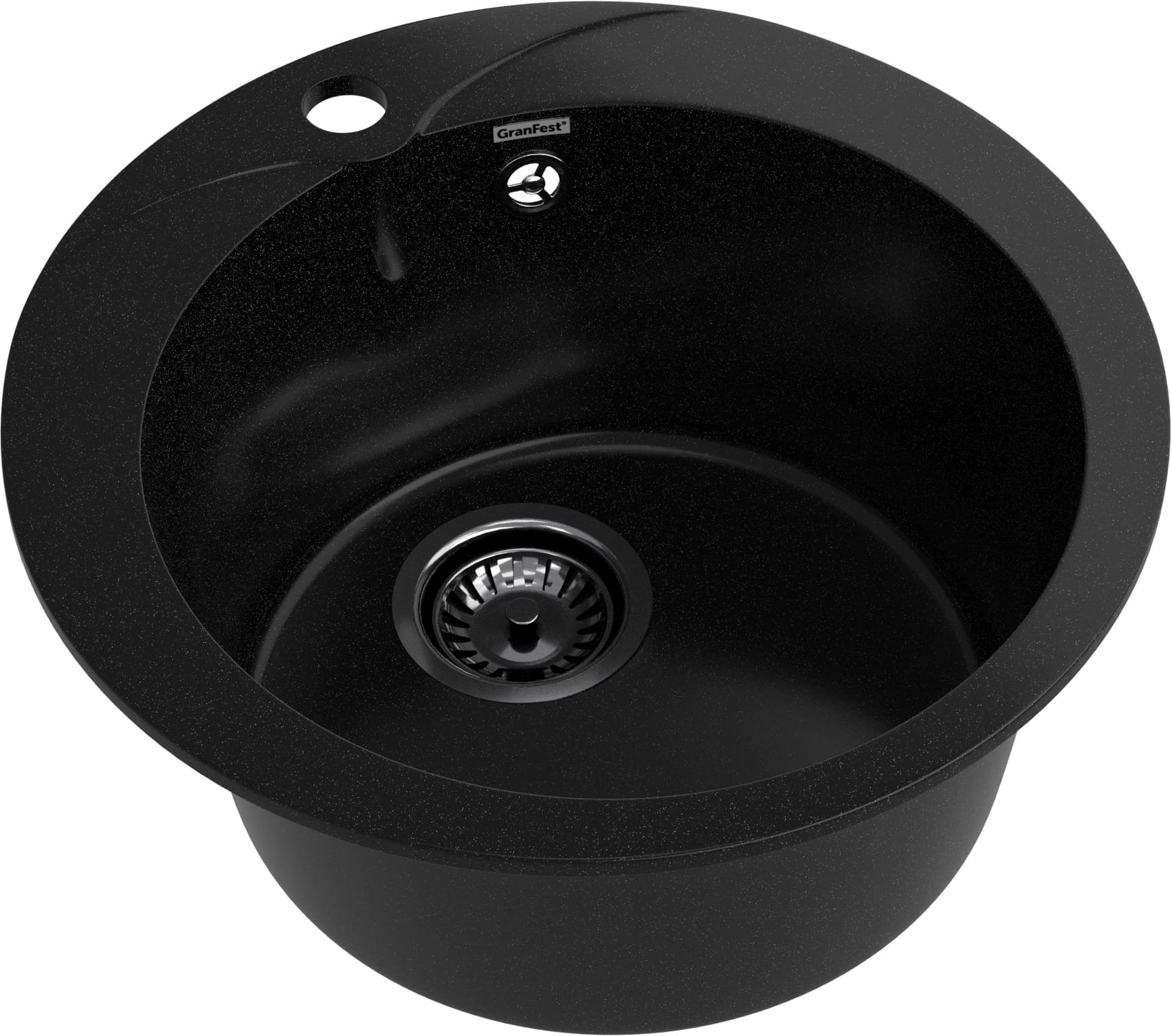 Кухонная мойка GRANFEST RONDO R-480 черный - фото2