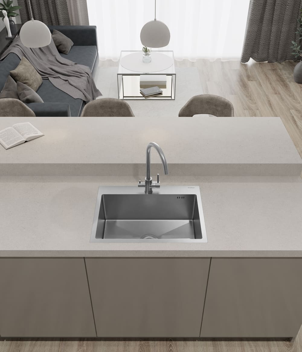 Кухонная мойка из нержавеющей стали GRANFEST METAL 6045 нержавеющая сталь - фото2