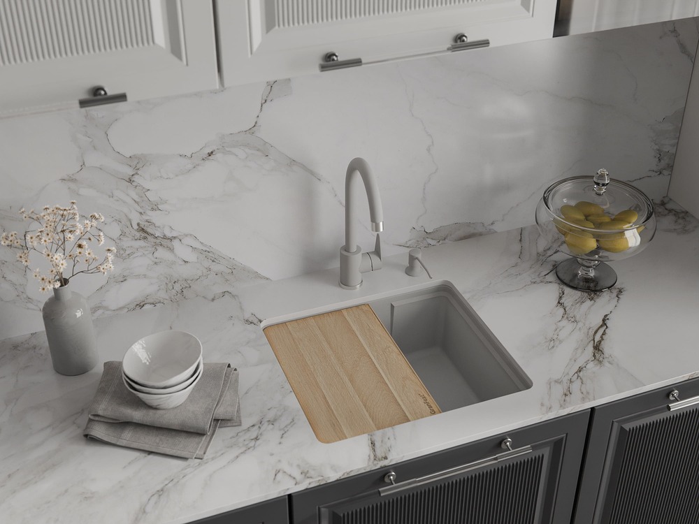 Кухонная мойка GRANFEST URBAN UR-4550 серый - фото3