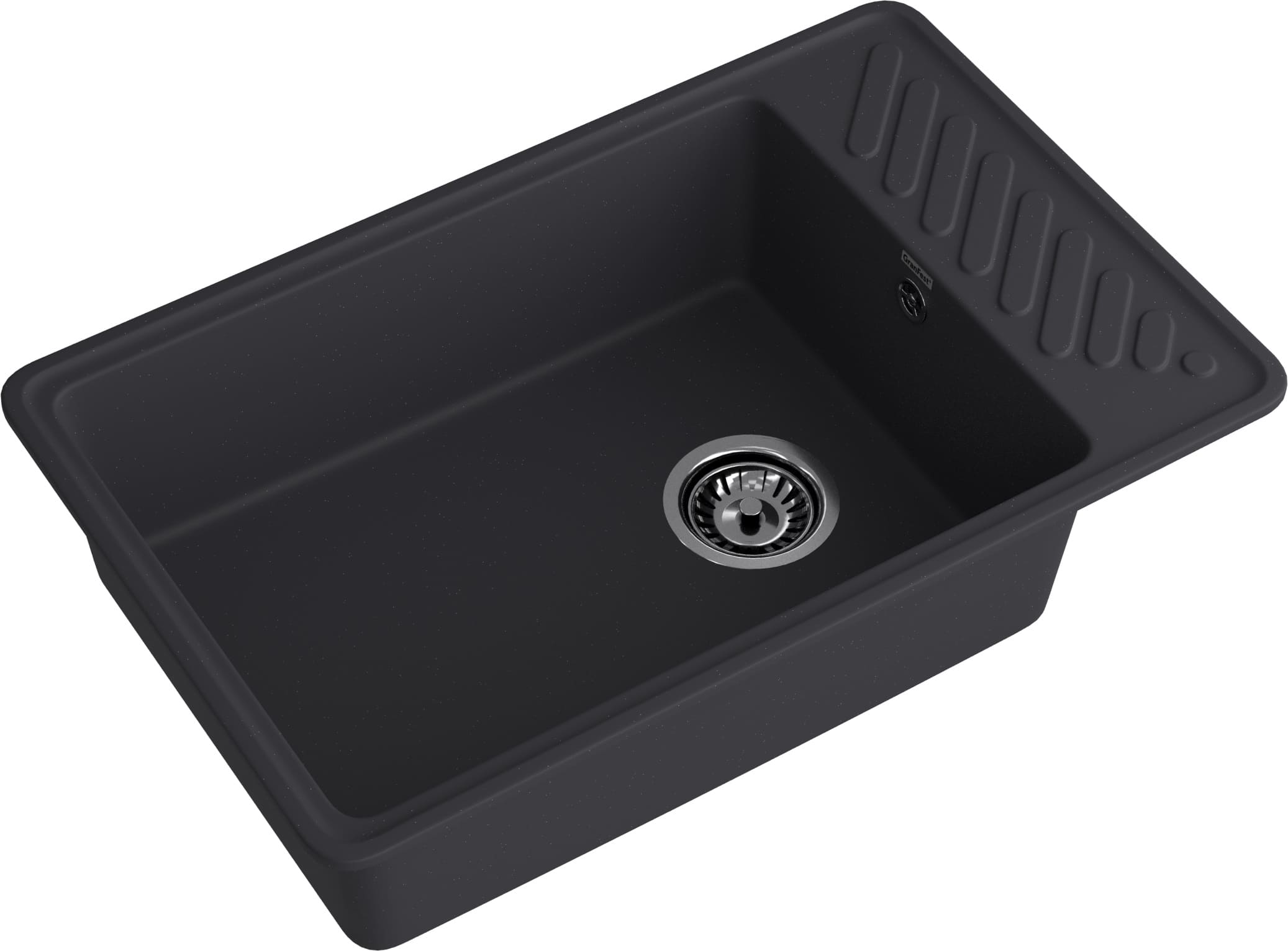 Кухонная мойка GRANFEST QUARZ ZL-51 черный + сифон - фото2