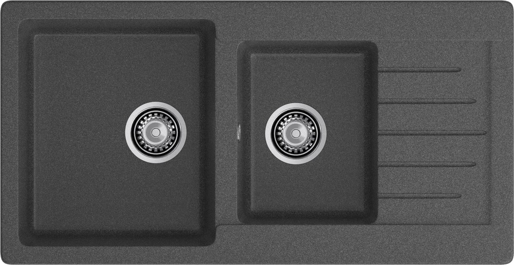 Кухонная мойка GRANFEST PRACTIK P-980KL графит - фото