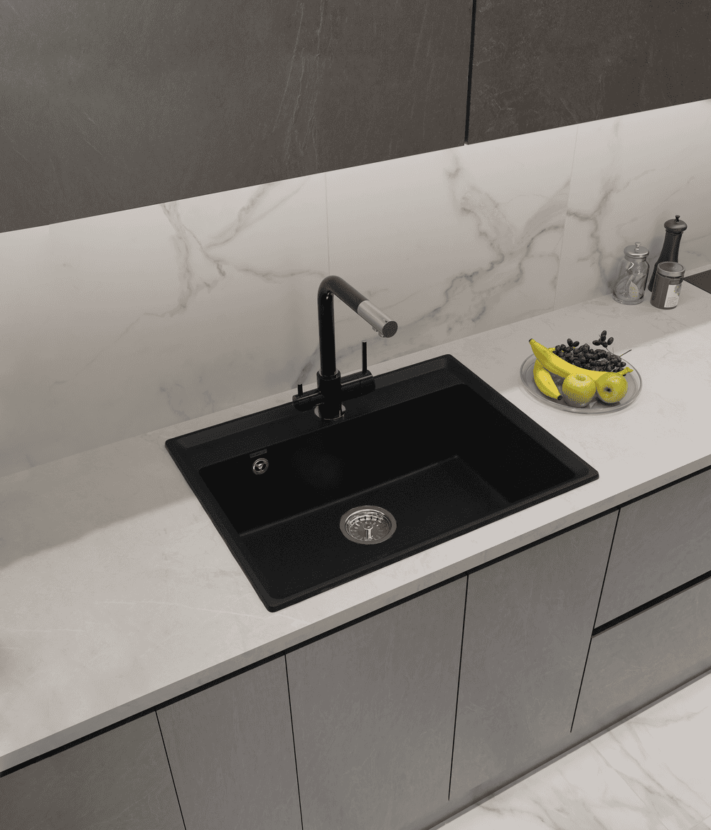 Кухонная мойка GRANFEST LEVEL LV-660 черный - фото3