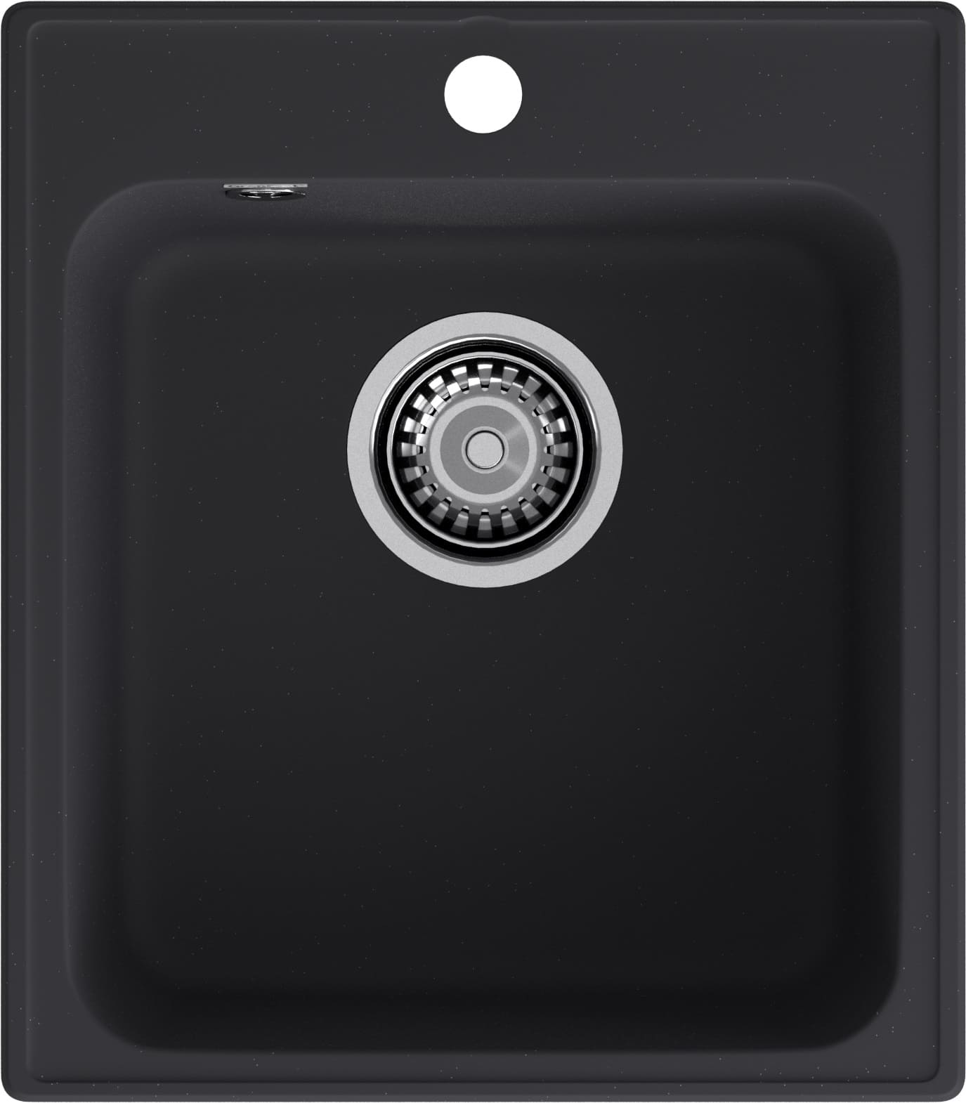 Кухонная мойка GRANFEST QUARZ Z-17 черный + сифон - фото