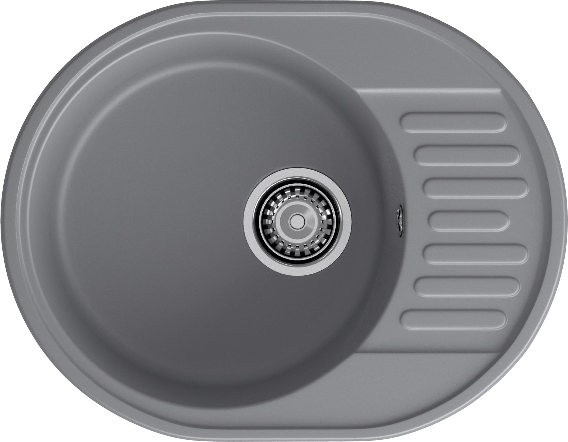 Кухонная мойка GRANFEST QUARZ Z-58 темно-серый + сифон - фото