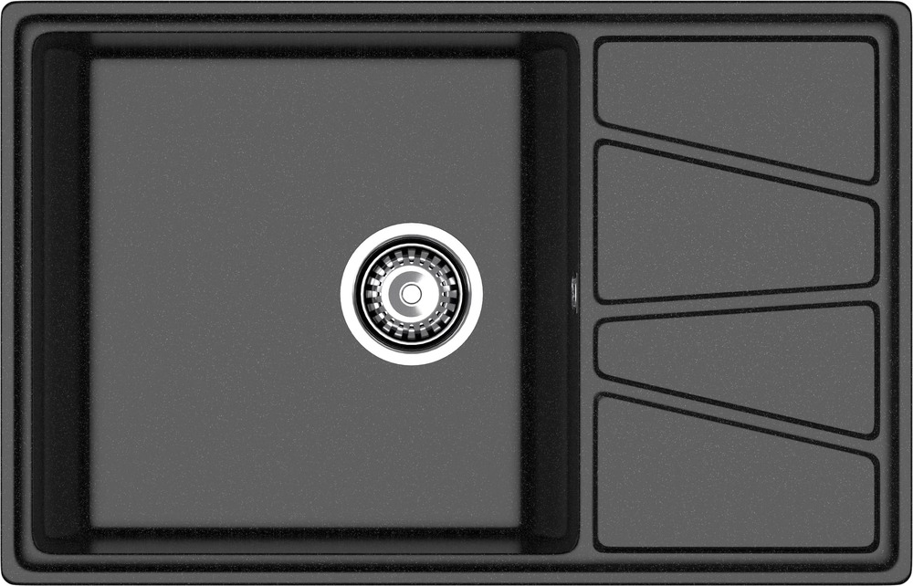 Кухонная мойка GRANFEST VERTEX V-780L черный - фото