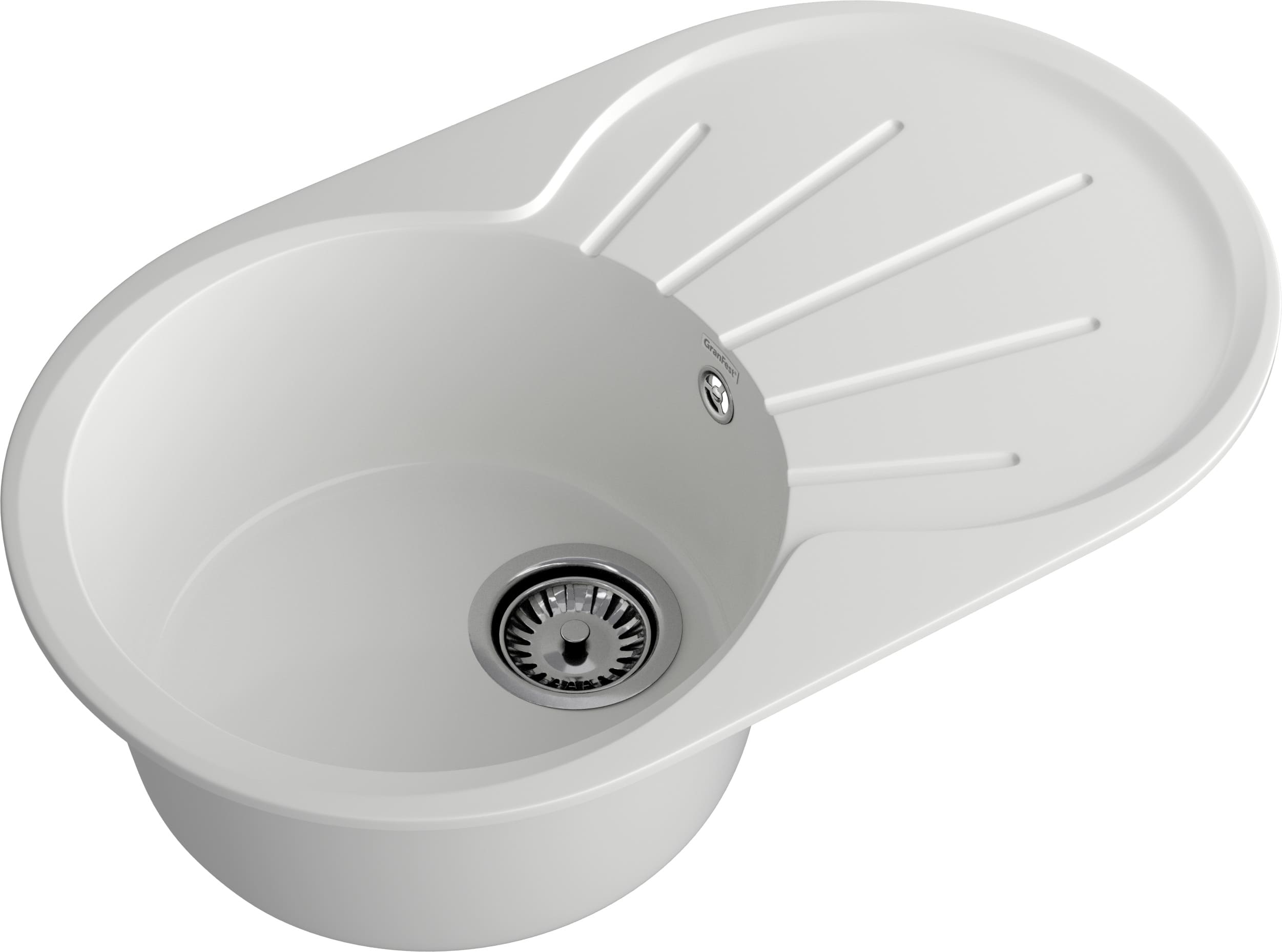 Кухонная мойка GRANFEST RONDO R-750L иней - фото2