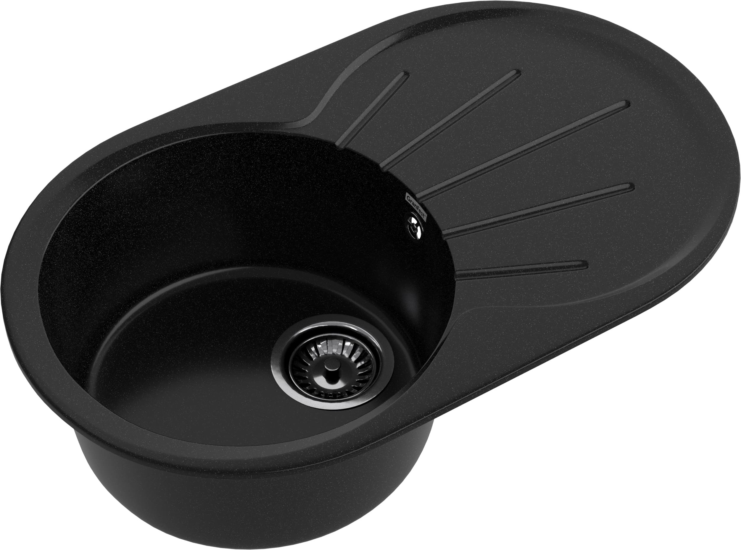 Кухонная мойка GRANFEST RONDO R-750L черный - фото2