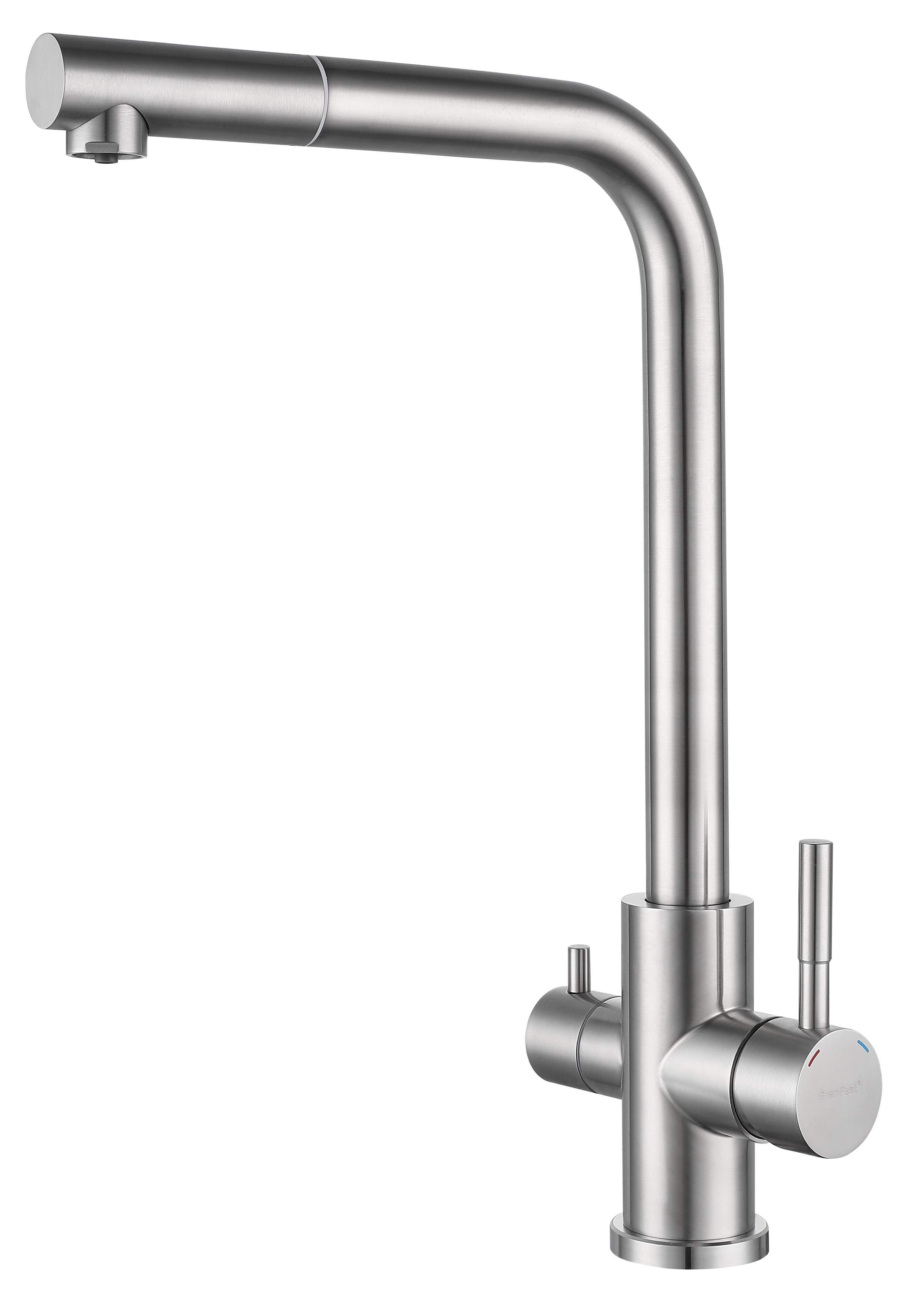 Смеситель для кухни GRANFEST QUARZ Z-5421 нержавейка - фото