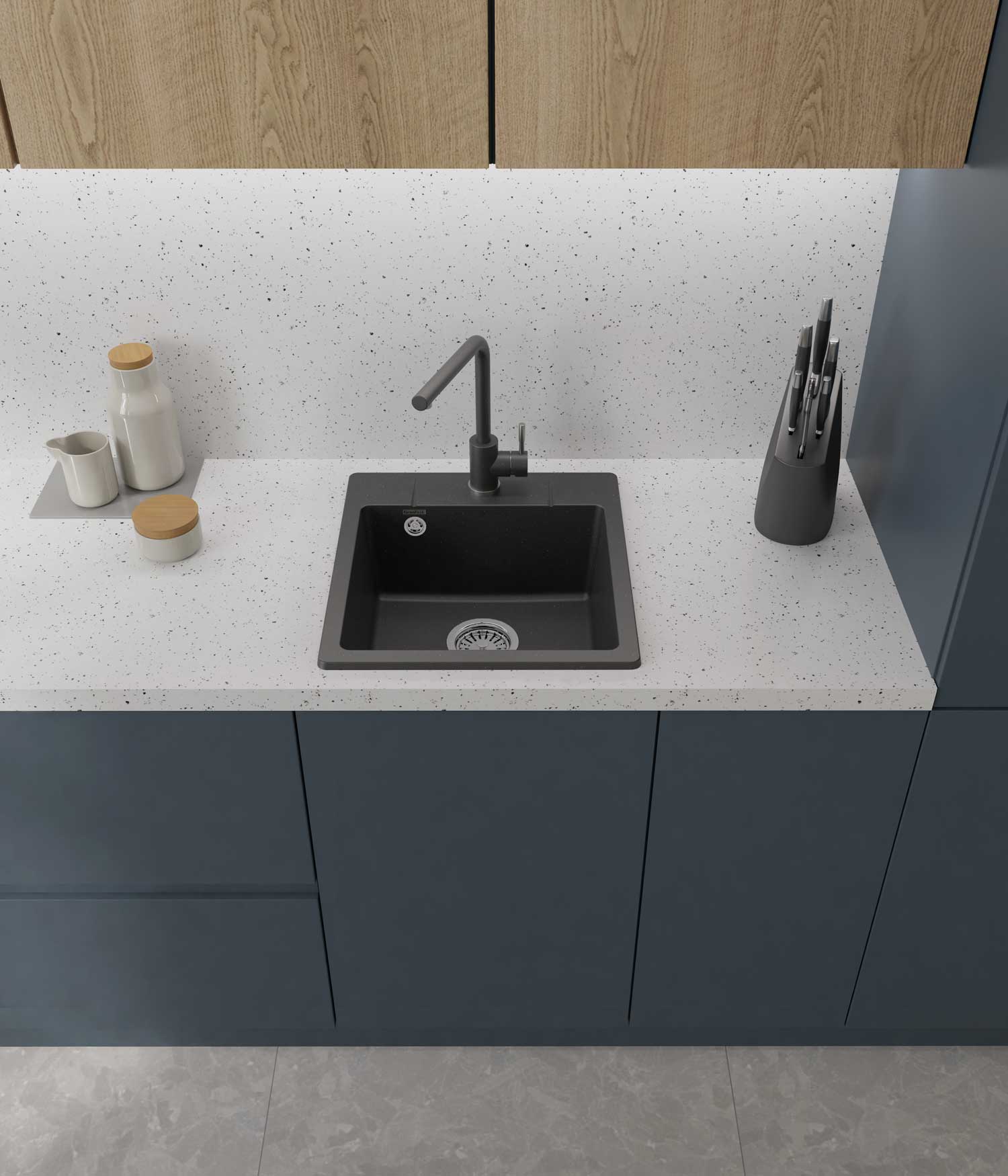 Смеситель для кухни GRANFEST QUARZ Z-5411 черный - фото3