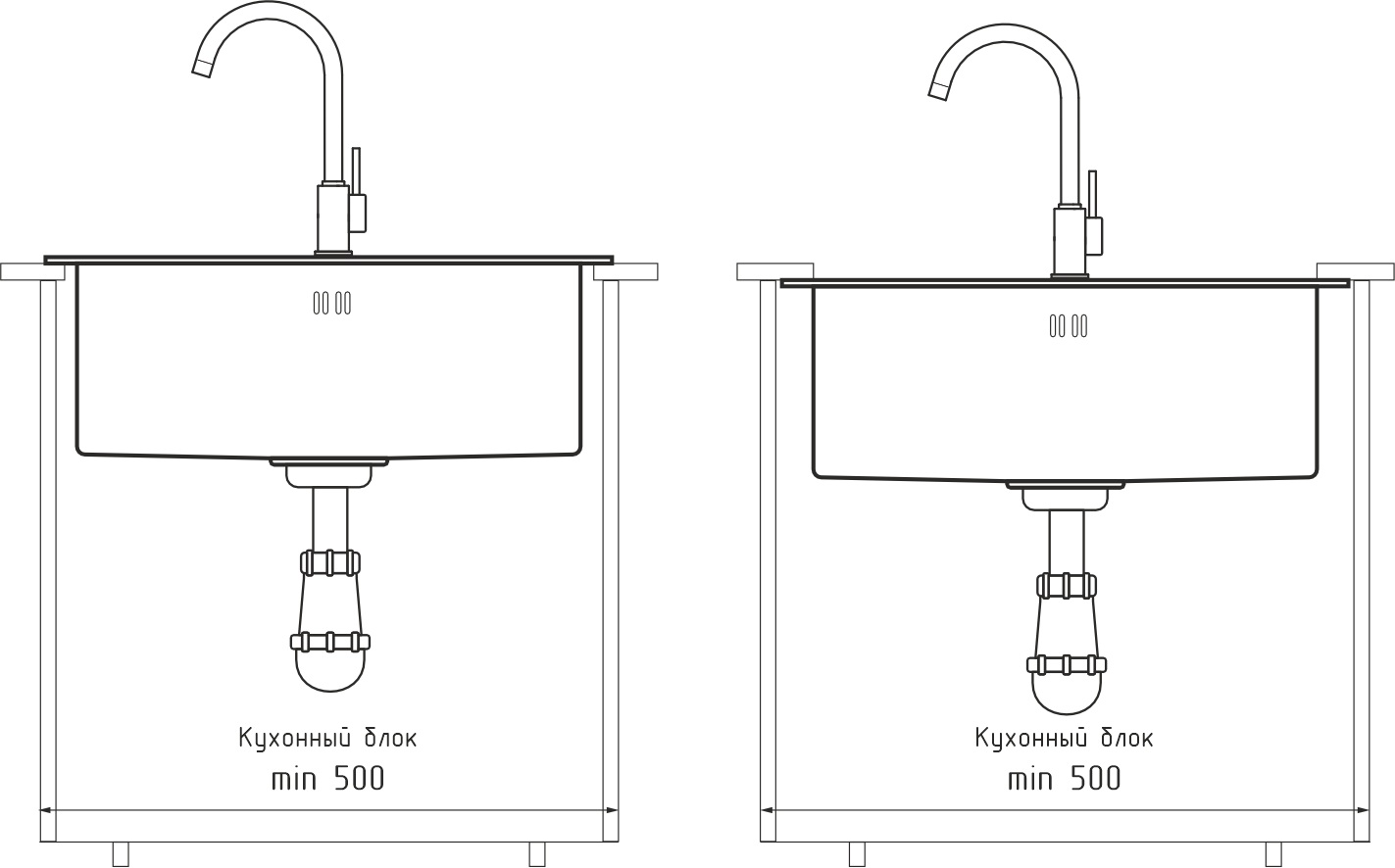 Кухонная мойка из нержавеющей стали GRANFEST METAL 4538 PVD графит - фото3