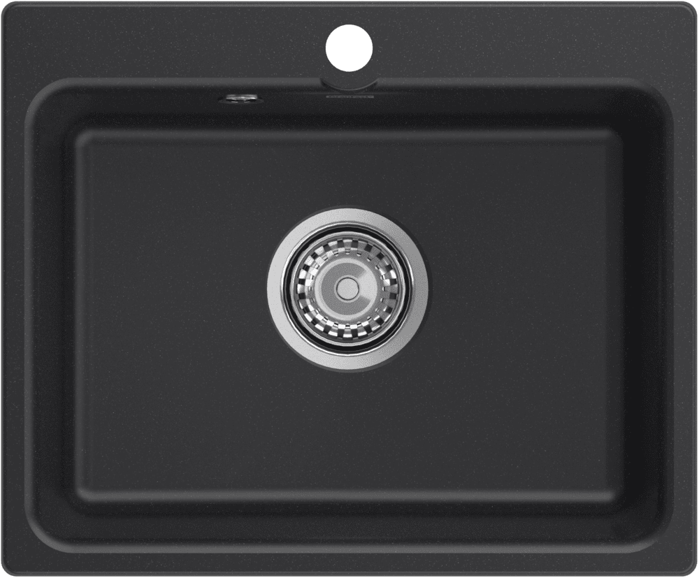 Кухонная мойка GRANFEST SMART SM-520 черный + сифон - фото